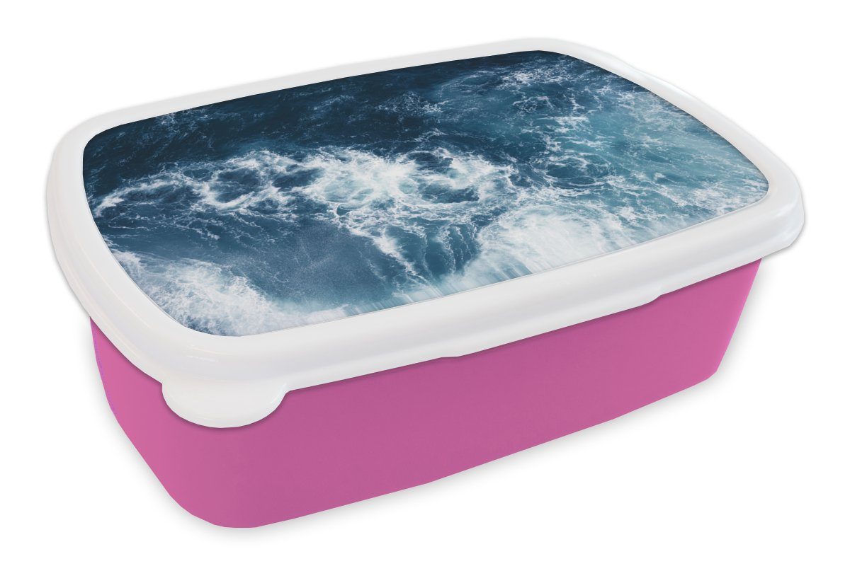 MuchoWow Lunchbox Wasser - Golf - Blau, Kunststoff, (2-tlg), Brotbox für Erwachsene, Brotdose Kinder, Snackbox, Mädchen, Kunststoff rosa