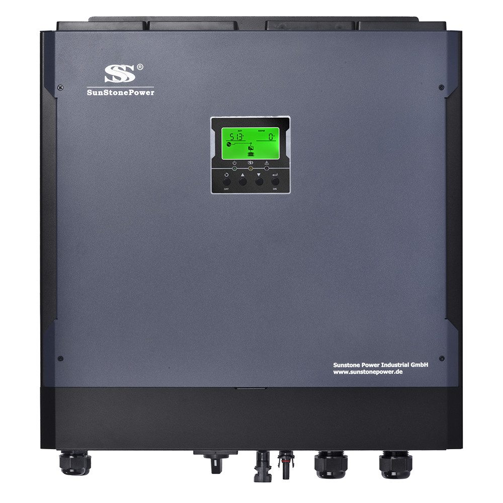 Sunstone Power Wechselrichter 5,5KW 48V auf 230V Off-Grid Inselwechselrichter, Einspeisung, 0% MWST, (Sunstone Power Hybrid Wechselrichter 1 Stk), Reine Sinuswelle, mit App, Inselbetrieb und Einspeisung ins Netz