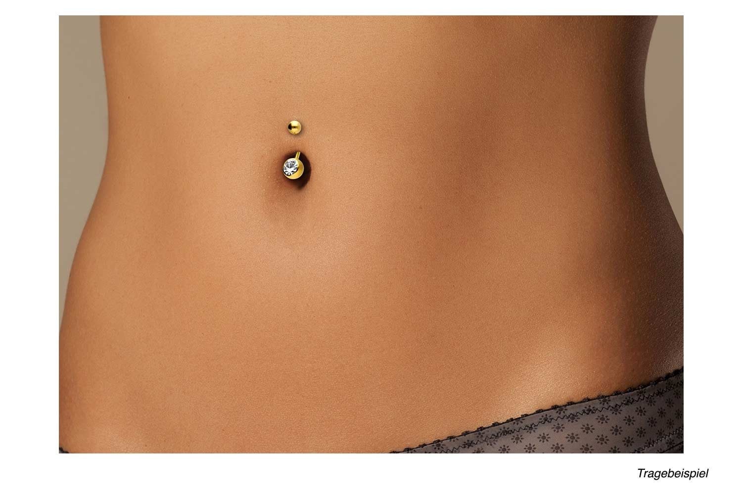PIERCINGLINE Bauchnabelpiercing Titan Bananabell mit Innengewinde KRISTALL (Bananabells, 1-tlg) – Bild 3 von 3