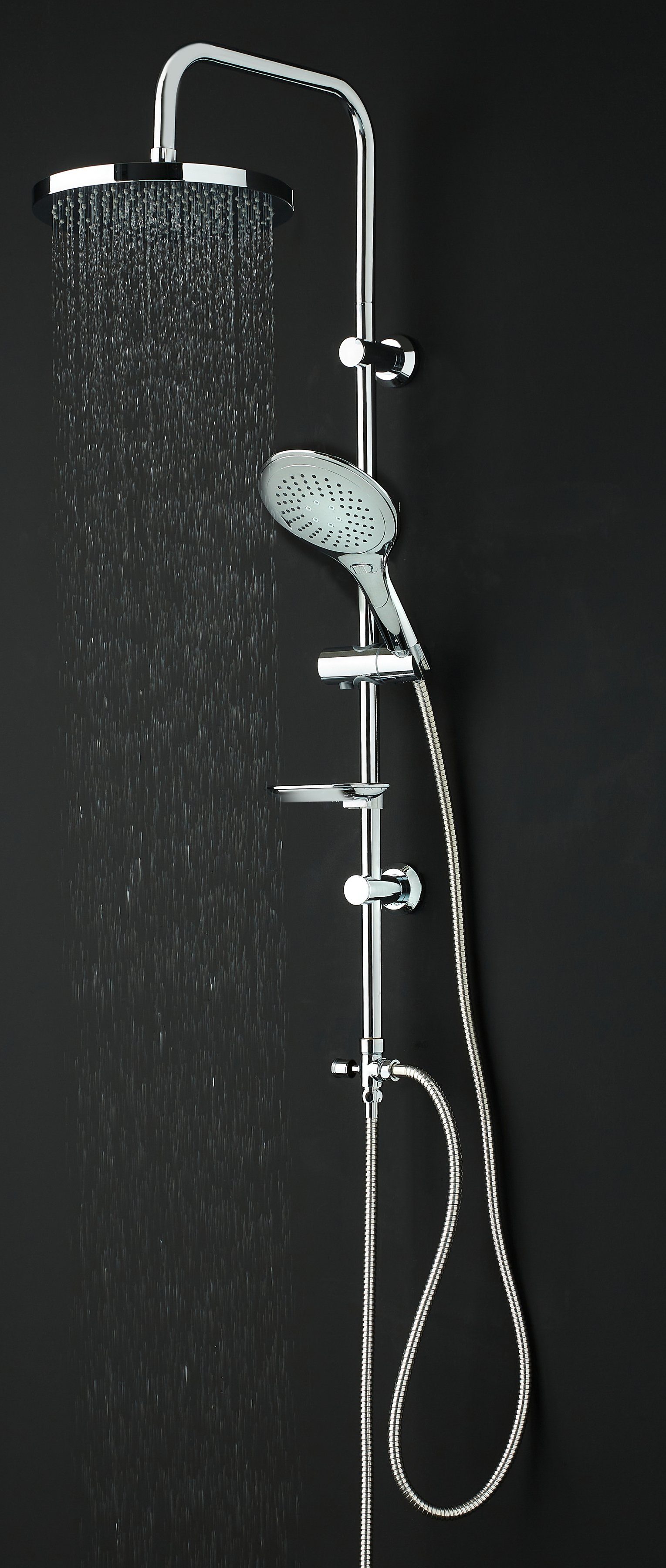 welltime Stangenbrause-Set Lina, Höhe 105 cm, Überkopfbrause mit Seifenabla günstig online kaufen