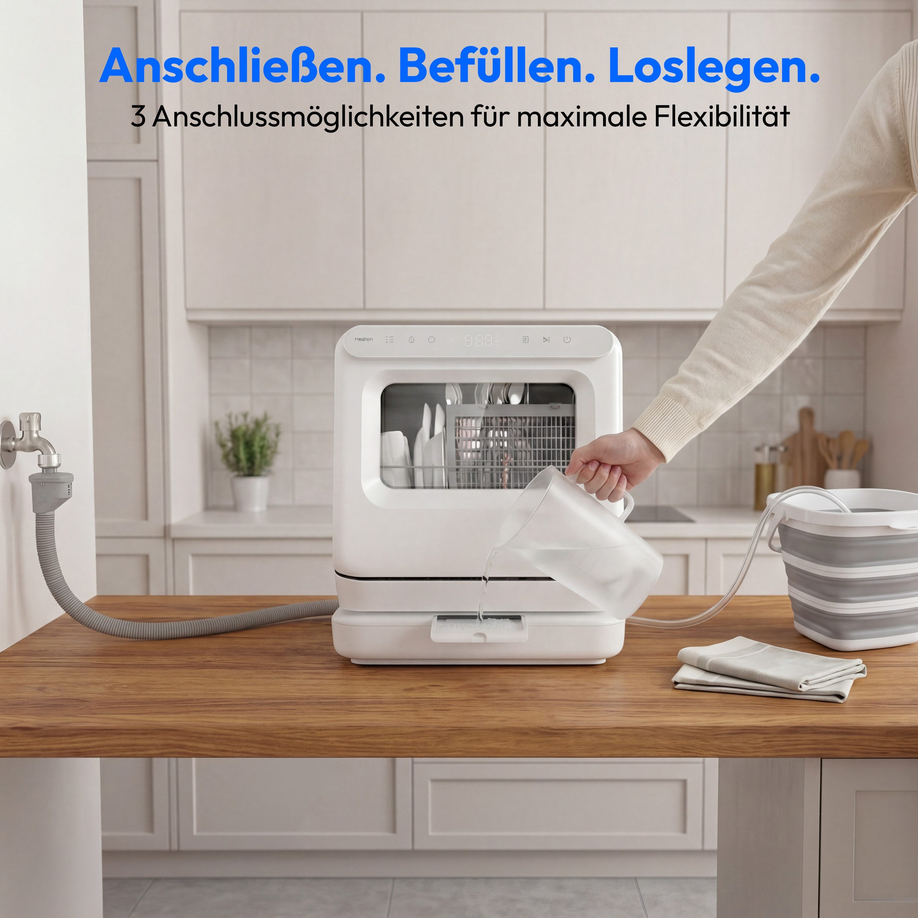 Medion® Tischgeschirrspüler MD370022, 3 Maßgedecke, 6 Programme, 3 Maßgedecke, LED Touch Display, Touchscreen – Bild 5 von 5
