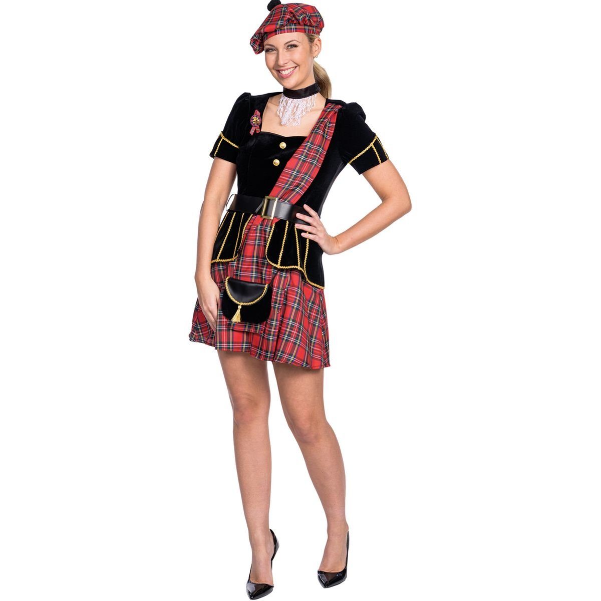 Party x People Kostüm Schottin Grace Kleid rot kariert für Damen günstig online kaufen