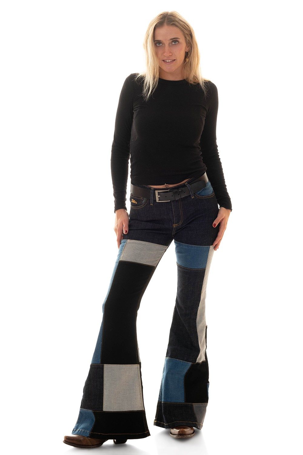 Comycom Schlagjeans Damen Patchwork STAR SECRET günstig online kaufen