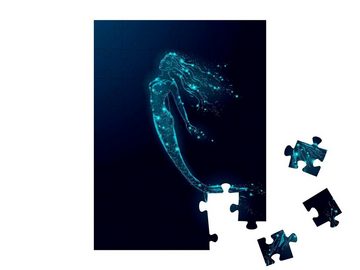 puzzleYOU Puzzle Leuchtende Silhouette einer Meerjungfrau, 48 Puzzleteile, puzzleYOU-Kollektionen Meerjungfrau