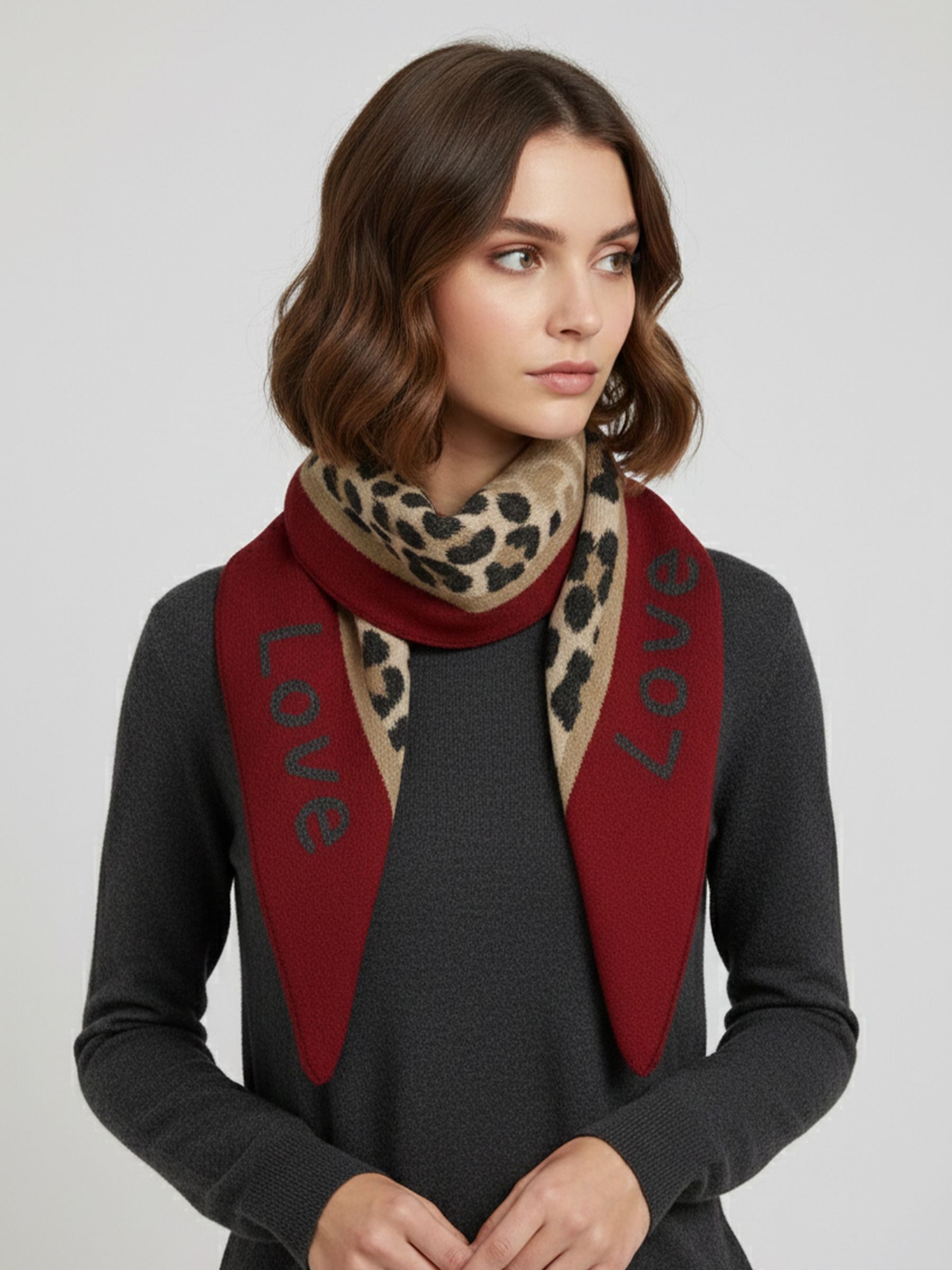 Faera Modeschal Animal Love Dreieckstuch elastischer Strick Leo Muster, 814 günstig online kaufen