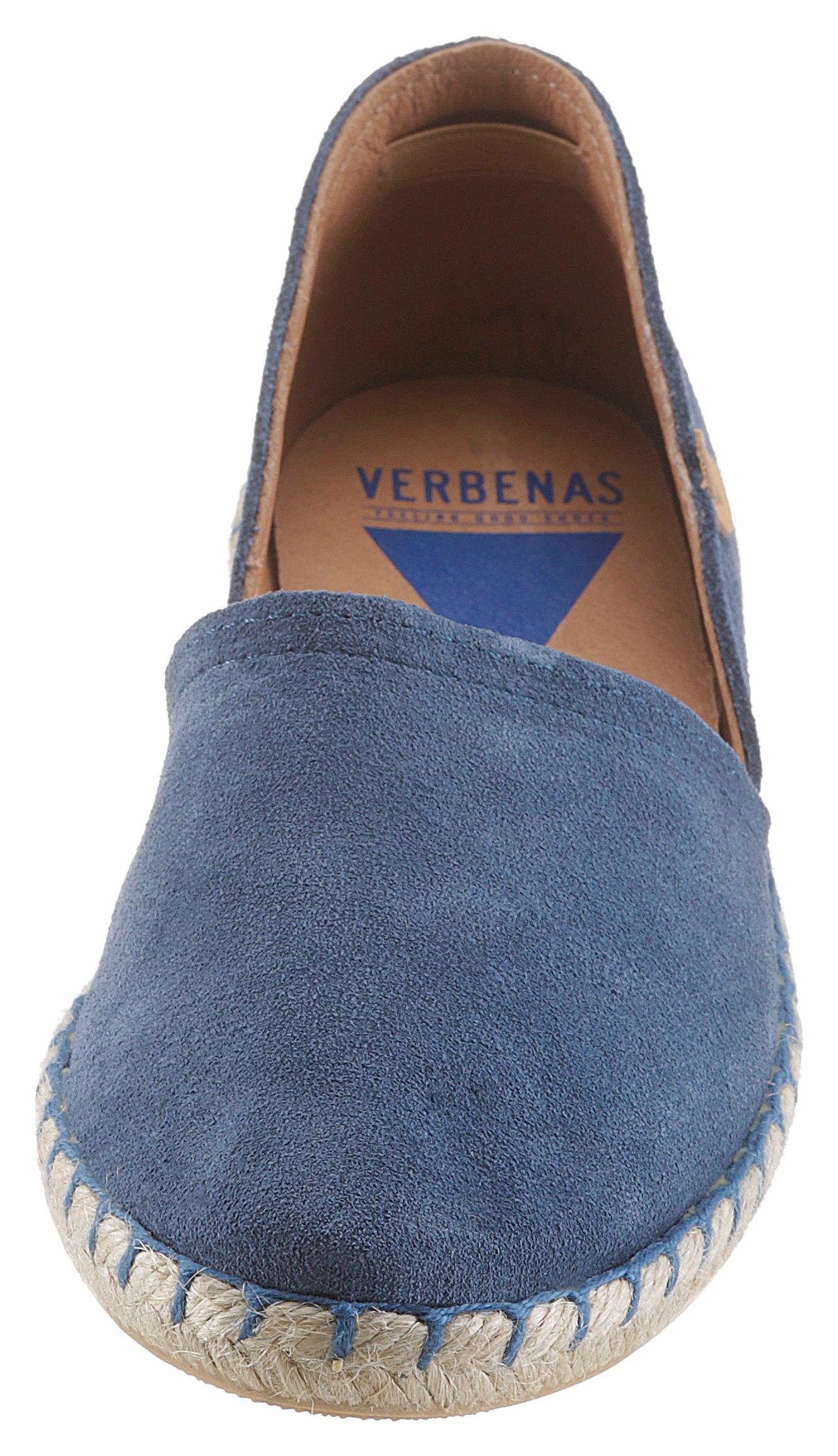 Jute-Rahmen Espadrille jeansblau VERBENAS mit typischem