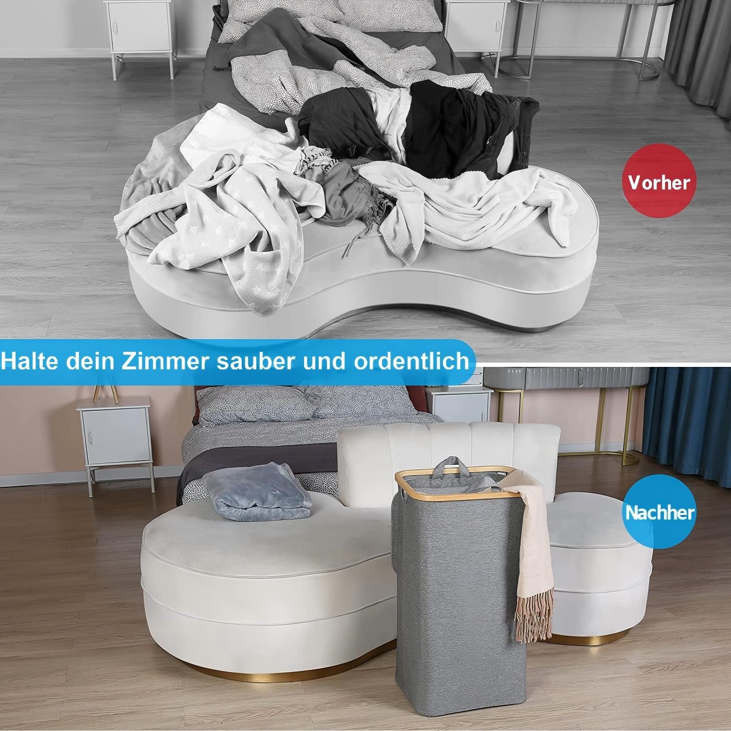 SURFOU Wäschekorb Wäschesammler mit Deckel Laundry Baskets Waschesammelbox günstig online kaufen