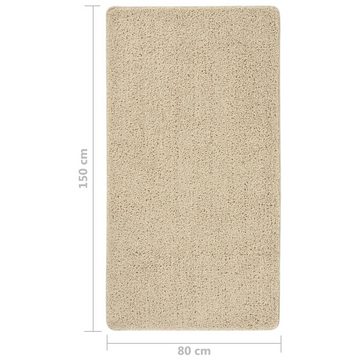 Teppich Shaggy-Teppich Creme 80x150 cm Rutschfest Teppich, vidaXL, Höhe: 150 mm