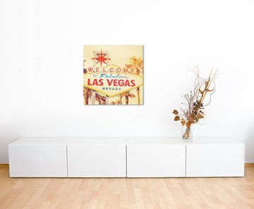 Sinus Art Leinwandbild Urbane Fotografie – Welcome to Las Vegas, Nevada auf Leinwand