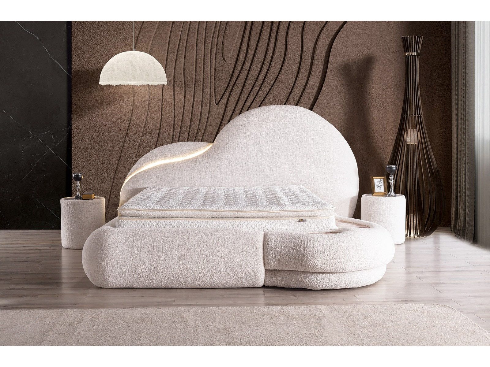 Villa Möbel Boxspringbett Atlantic (Bett (ohne Matratze), Liegefläche 140x200), Bettkasten mit XXL Stauraum und Gasdruckfedern für einfache Handhabung