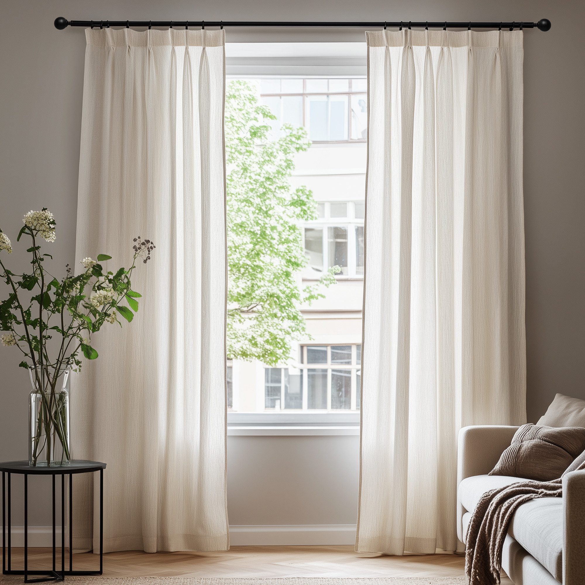 Deconovo Vorhang Halbtransparent Gardinen mit Kräuselband günstig online kaufen