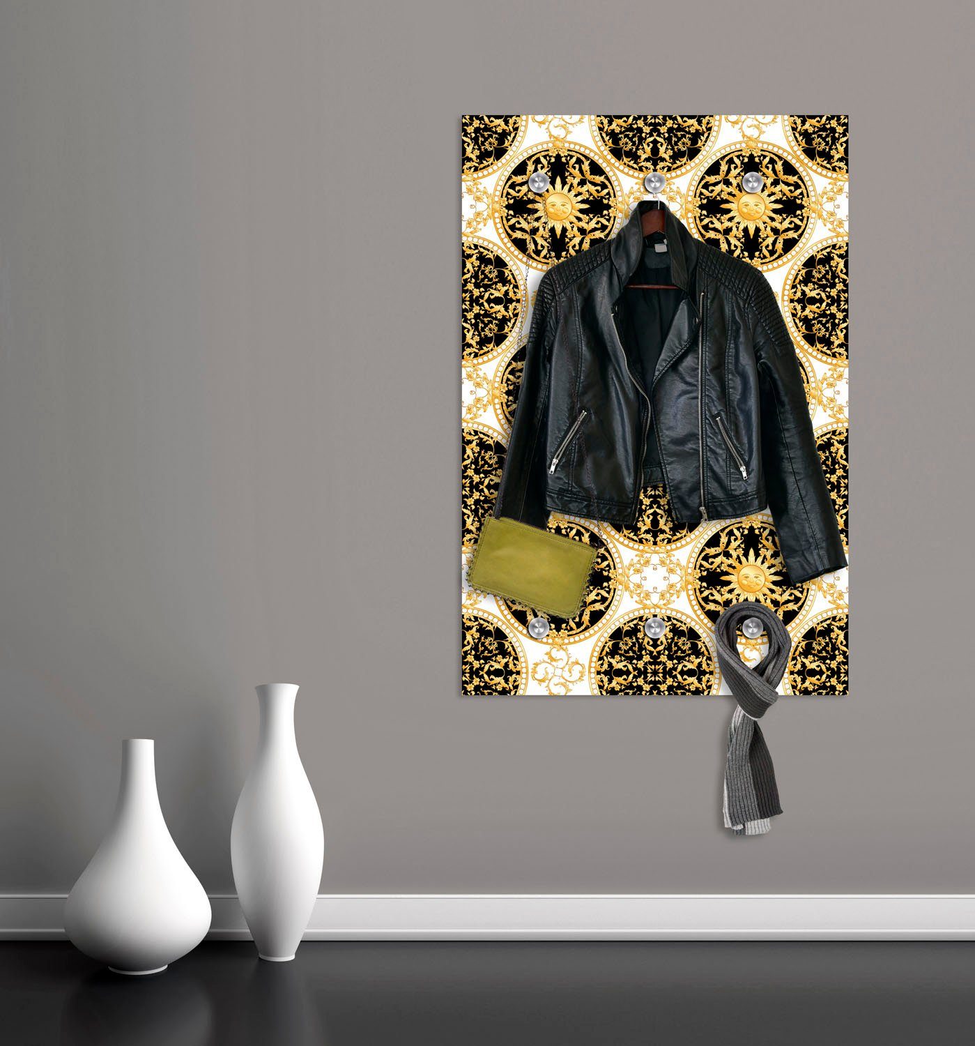 queence Garderobenleiste Sonnen, mit 6 Haken, 80 x 120 cm