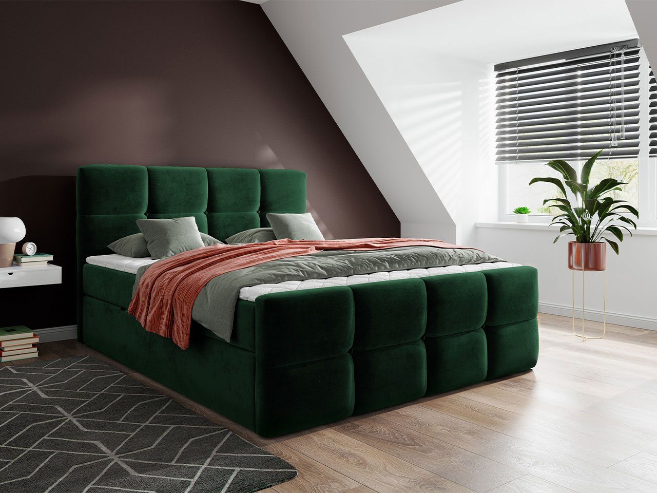 MIRJAN24 Boxspringbett Fuego (mit Hauptmatratze, Topper, Kopfteil), 140, 160, 180 / 200 cm, mit zwei Bettkästen