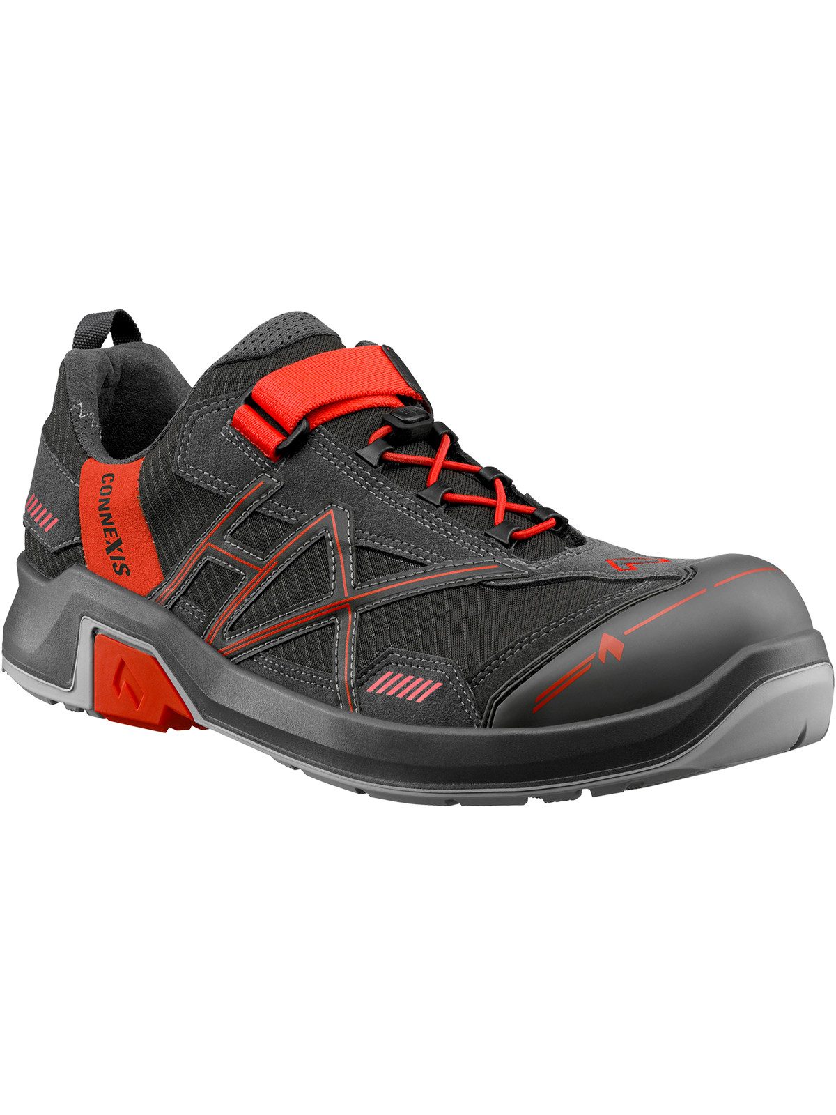 CONNEXIS Safety T S1 low grey-red Arbeitsschuh