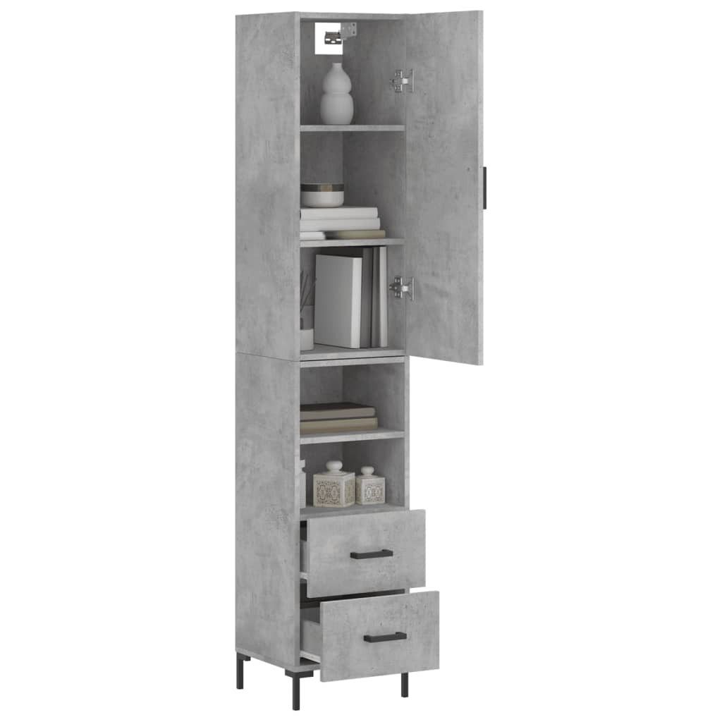 vidaXL Highboard Highboard Betongrau 34,5x34x180 cm günstig online kaufen