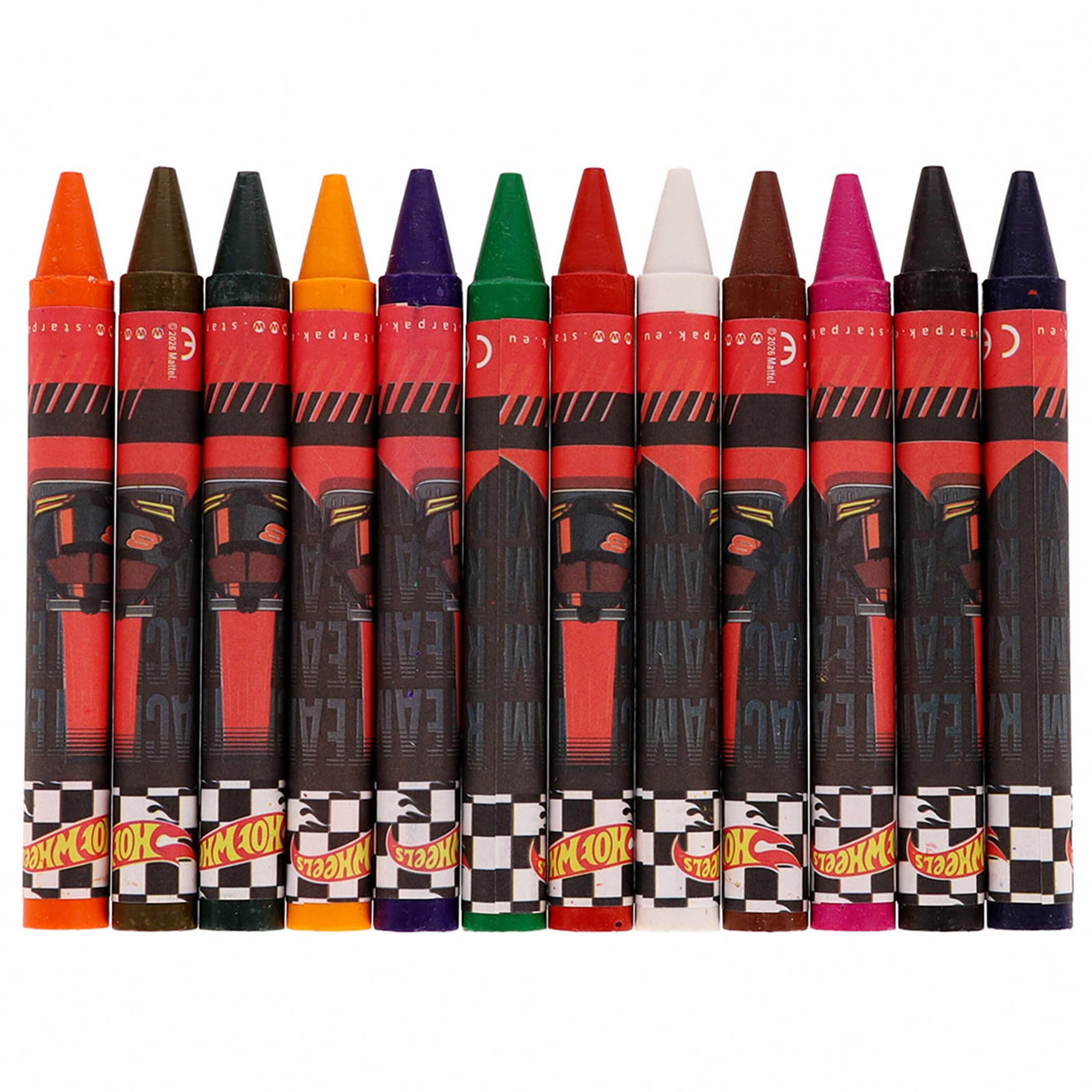 Hot Wheels Wachsmalstift Hot Wheels JUMBO-Wachsmalstifte, 12er-Set für Kinder, (12-tlg)