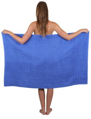 Betz Handtuch Set 8-TLG. Handtuch-Set Deluxe 100% Baumwolle 2 Badetücher 2 Duschtücher 2 Handtücher 2 Seiftücher Farbe Pflaume und blau, 100% Baumwolle, (8-tlg)