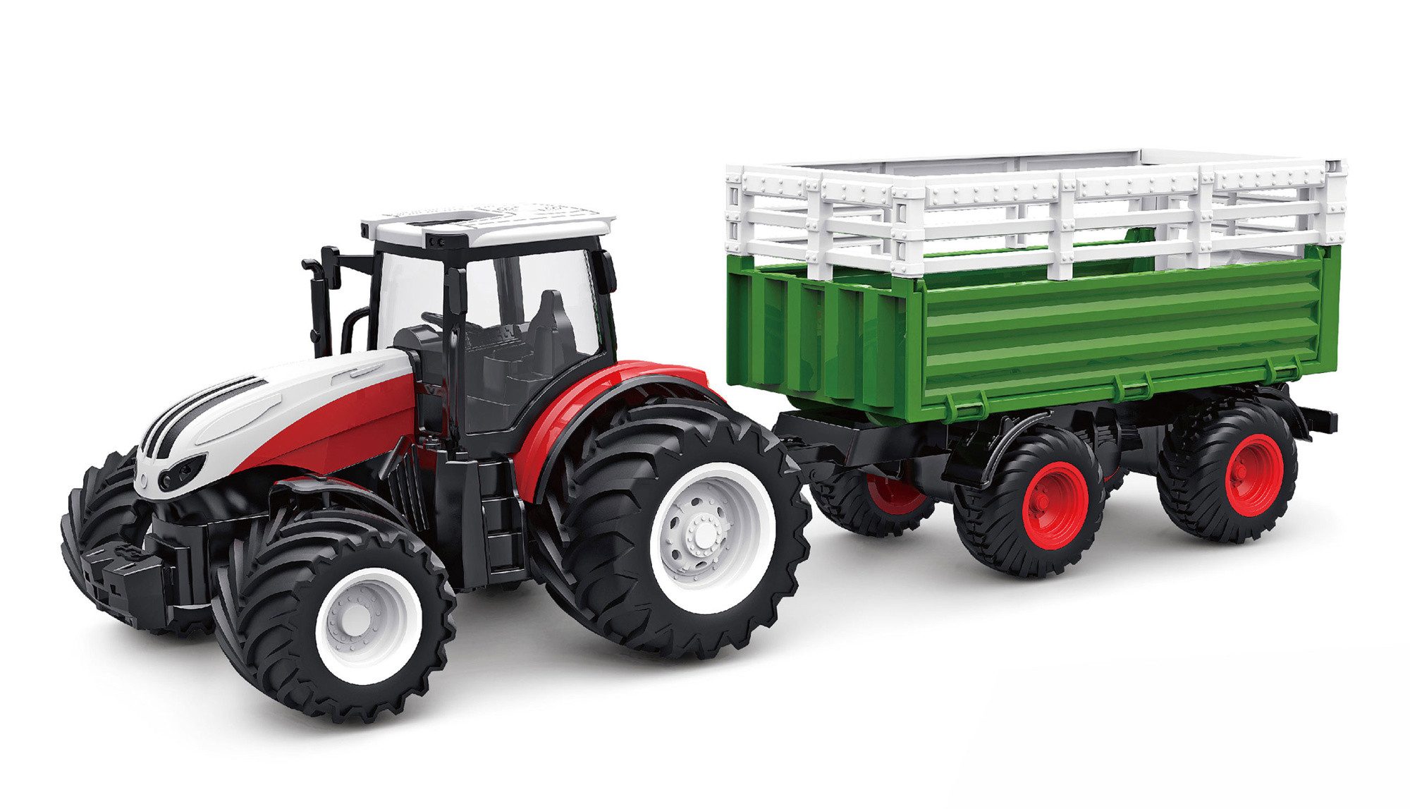 RC-Bagger Amewi RC Traktor mit Viehtransporter, Sound & Licht, 1:24 RTR