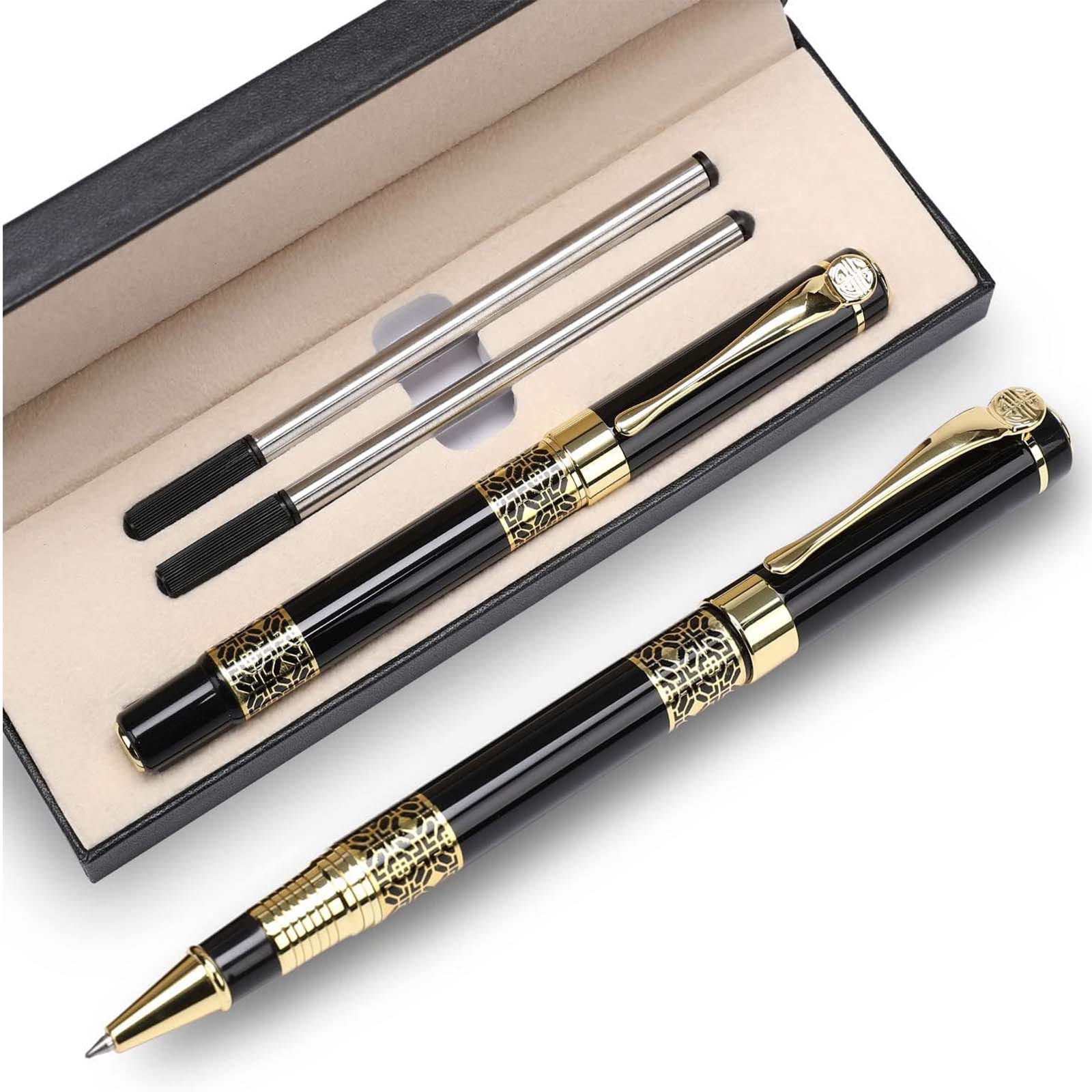 MOPUEA Drehkugelschreiber Drehkugelschreiber Noble Kugelschreiber Füller Geschenkset, (Metall-Kugelschreiber Geschenkset für Alltag und Unterschrift, Schreibset mit Ersatzminen, kein schneller Nachkauf nötig), Langlebig, nachfüllbar, Geschenkbox inklusive