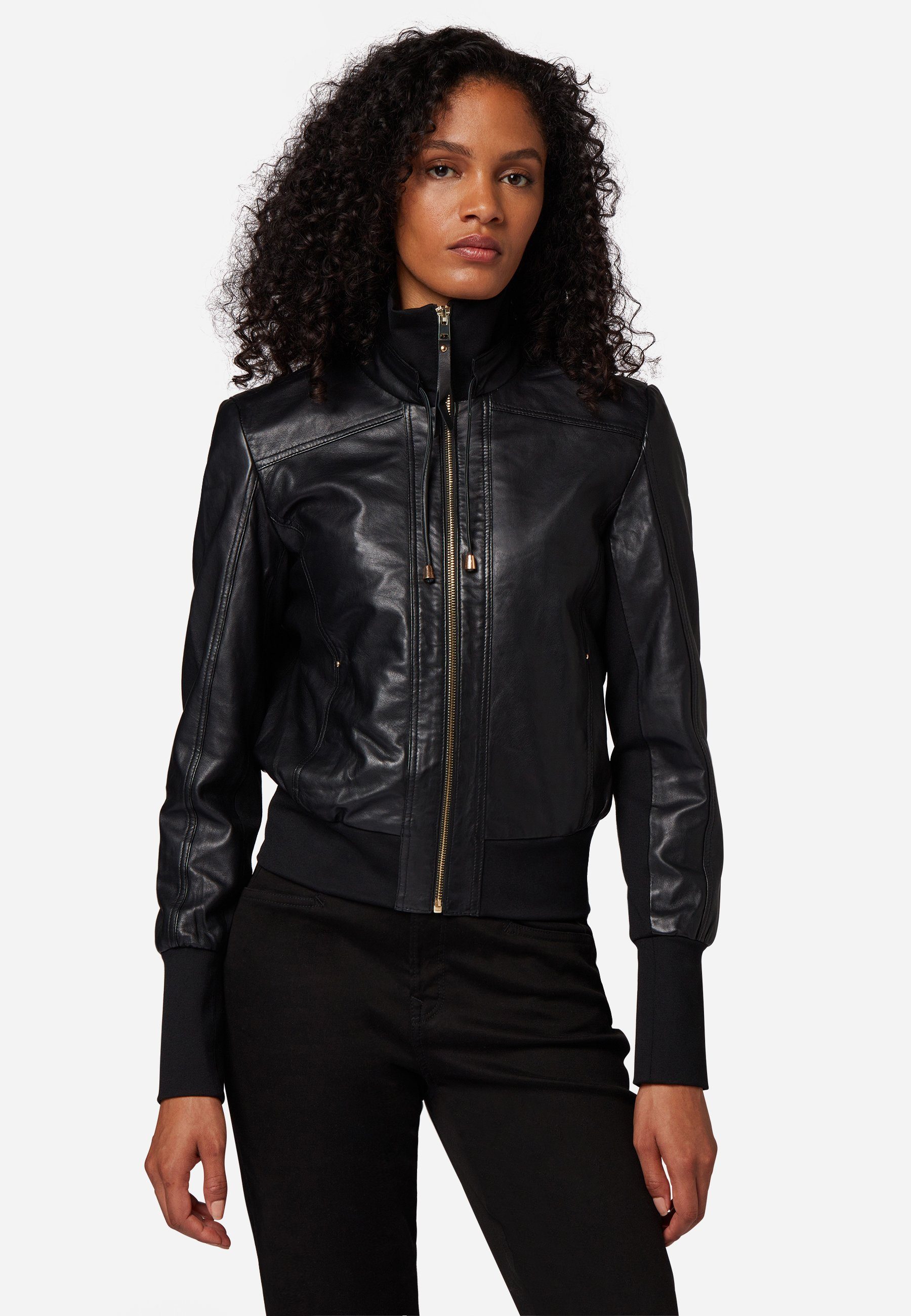 RICANO Lederjacke Cara Lederjacke mit Strickkragen und Reißverschluss günstig online kaufen