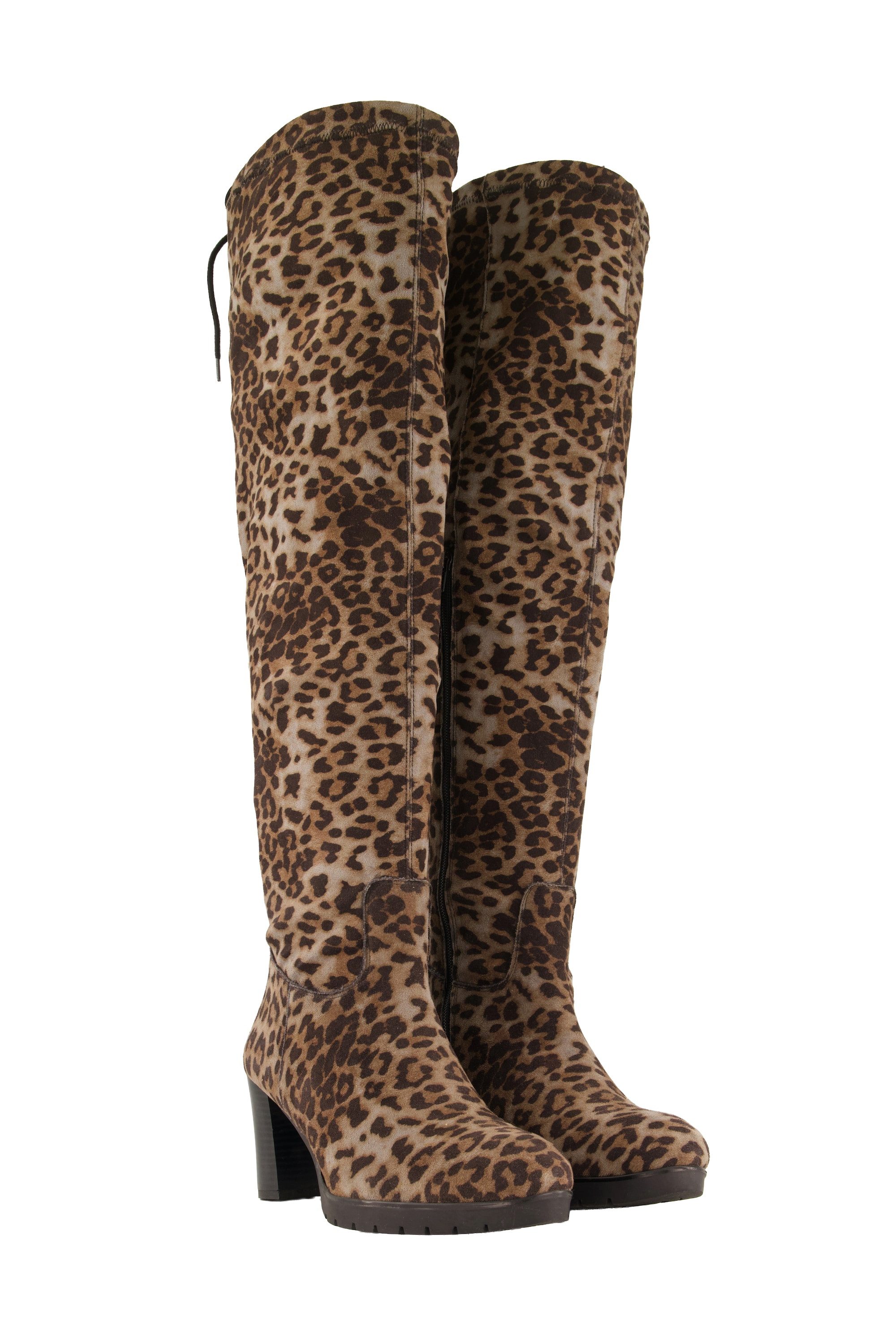 Ulla Popken Overknee-Stiefel XL-Schaft Leomuster Weite H Stiefel