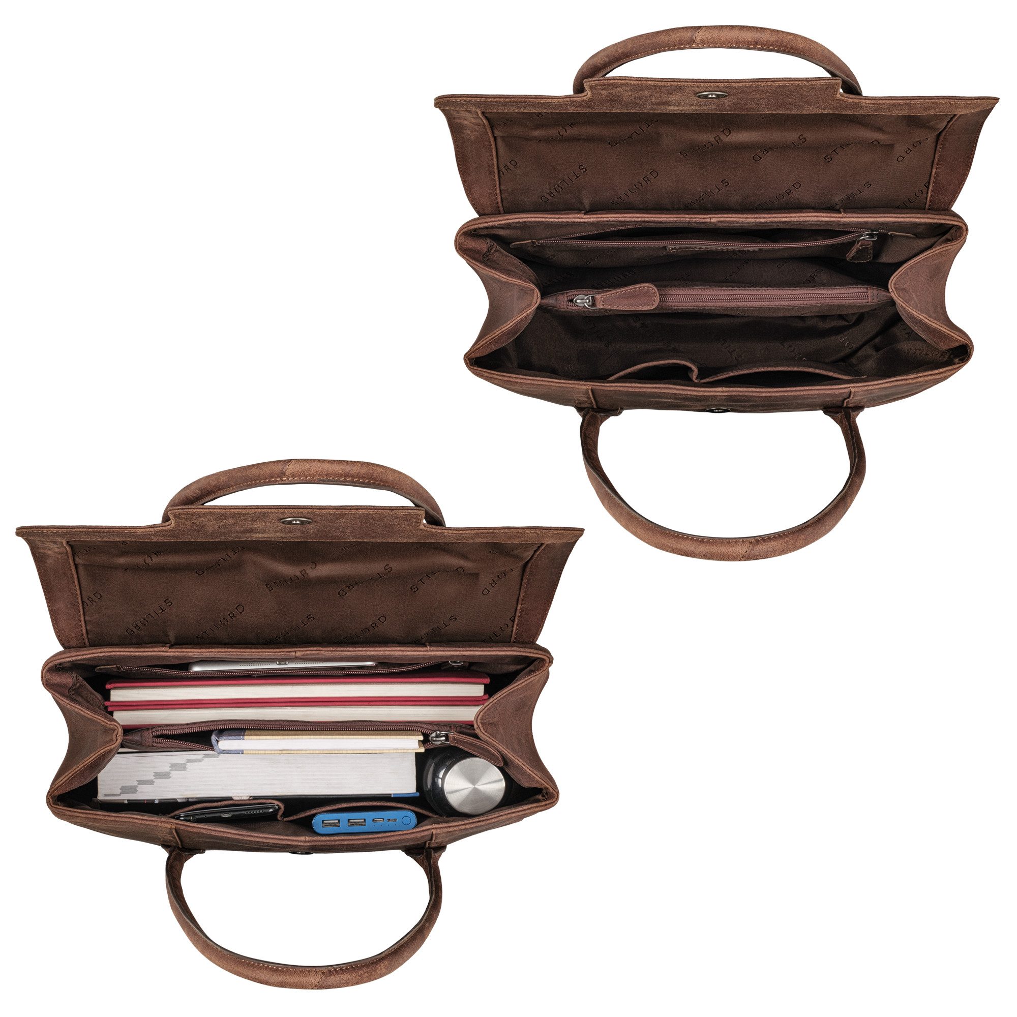 STILORD Handtasche "Carrie" Handtasche Shopper Damen Leder Umhängetasche