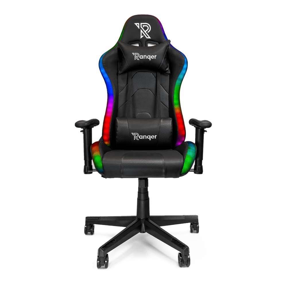 Ranqer Gaming-Stuhl Aura RGB / LED, verstellbare Rückenlehne - Schwarz