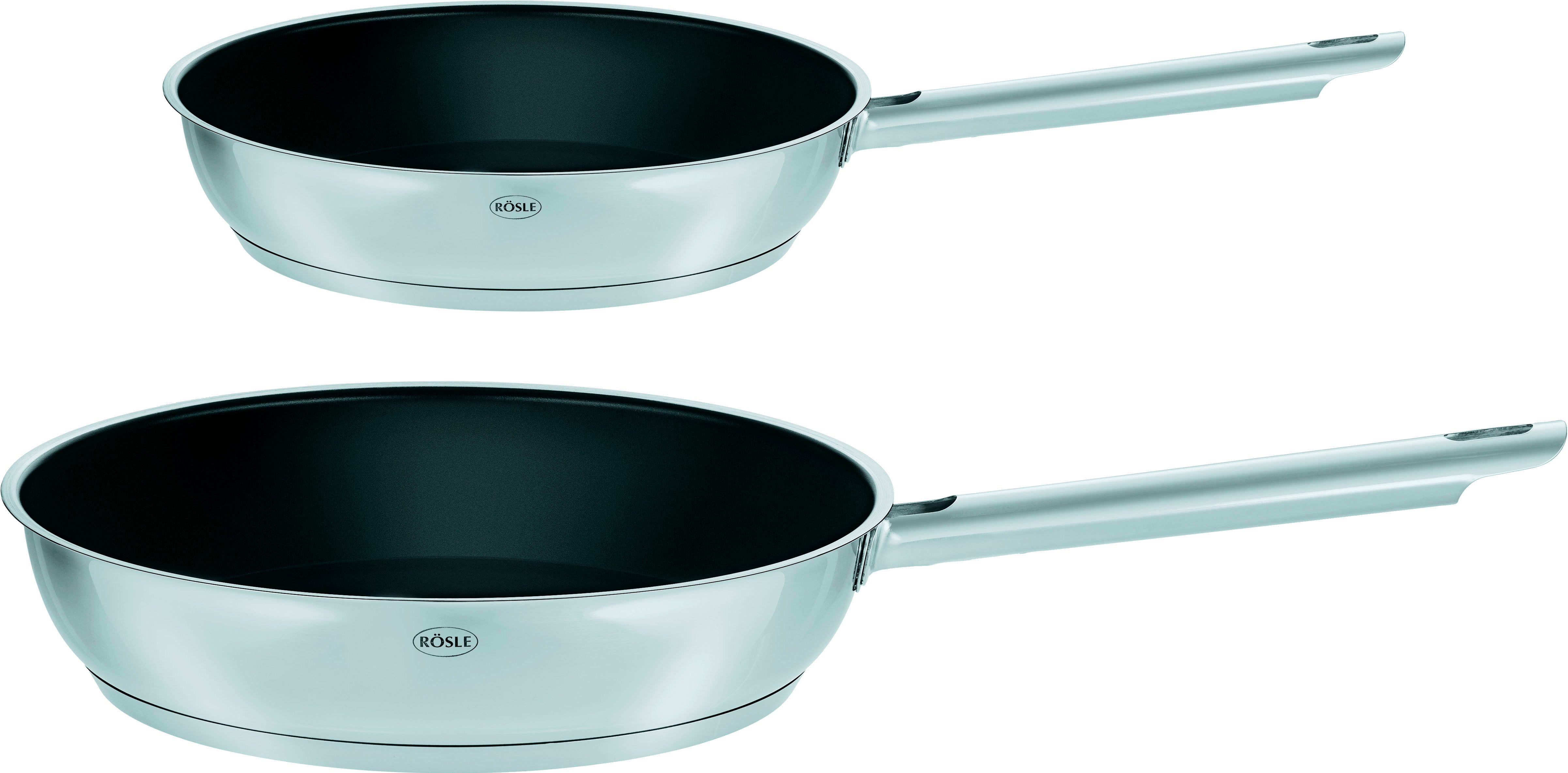 RÖSLE Сковороди-Set ELEGANCE Keramik ProCera, Edelstahl 18/10 (Set, 2-tlg., Pfanne Ø 20 cm, Pfanne Ø 28 cm), Ø 20/28 cm, spülmaschinengeeignet, Induktion