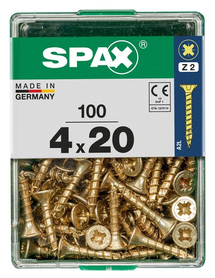 4.0 mm 2 PZ x SPAX Spax Universalschrauben 20 - Holzbauschraube 100