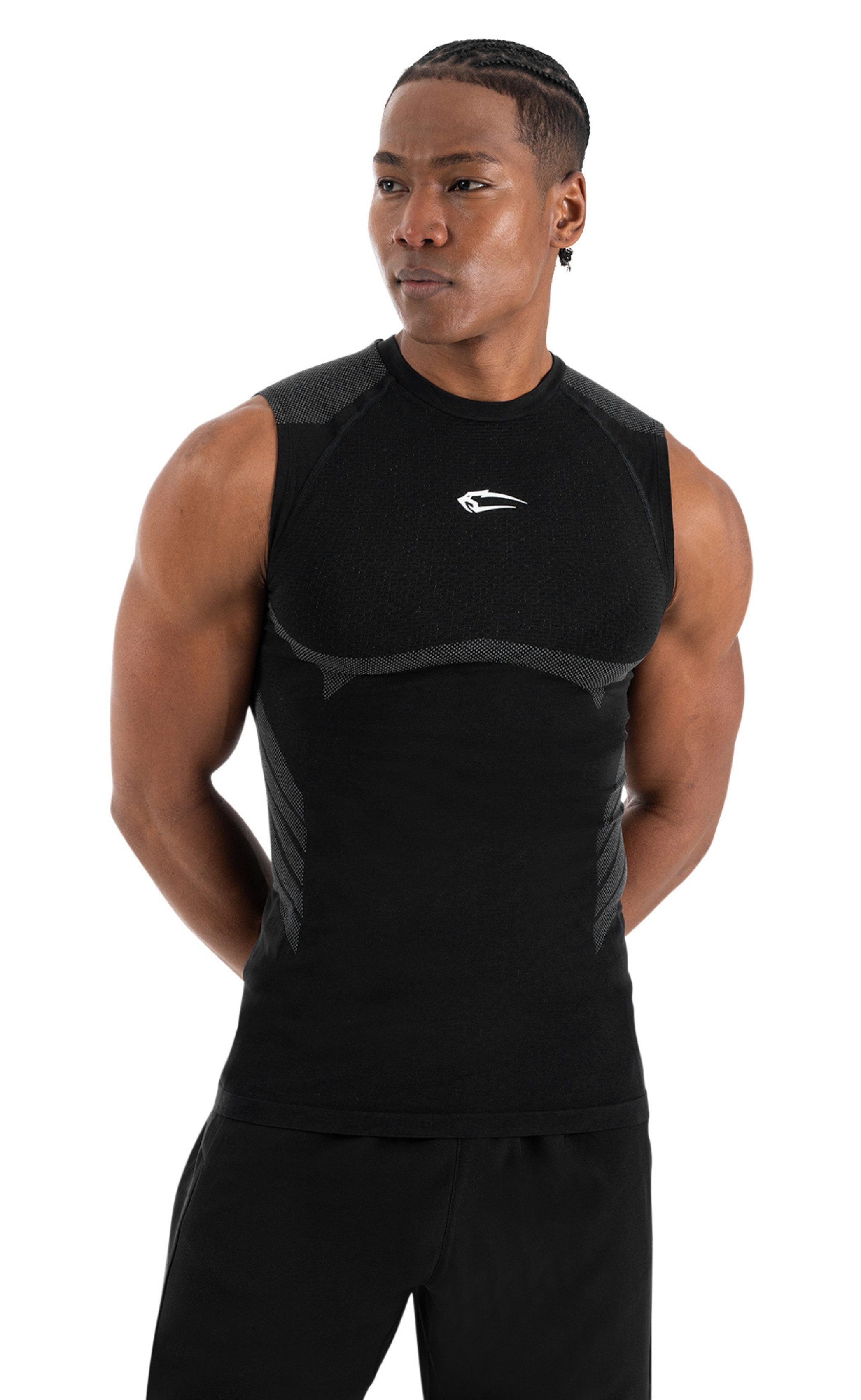 Smilodox Tanktop Carnos, Compression Tank Herren, Gym Shirt Seamless, Fitness Enganliegend, Seamless, Body-Mapping, atmungsaktiv, Stretch