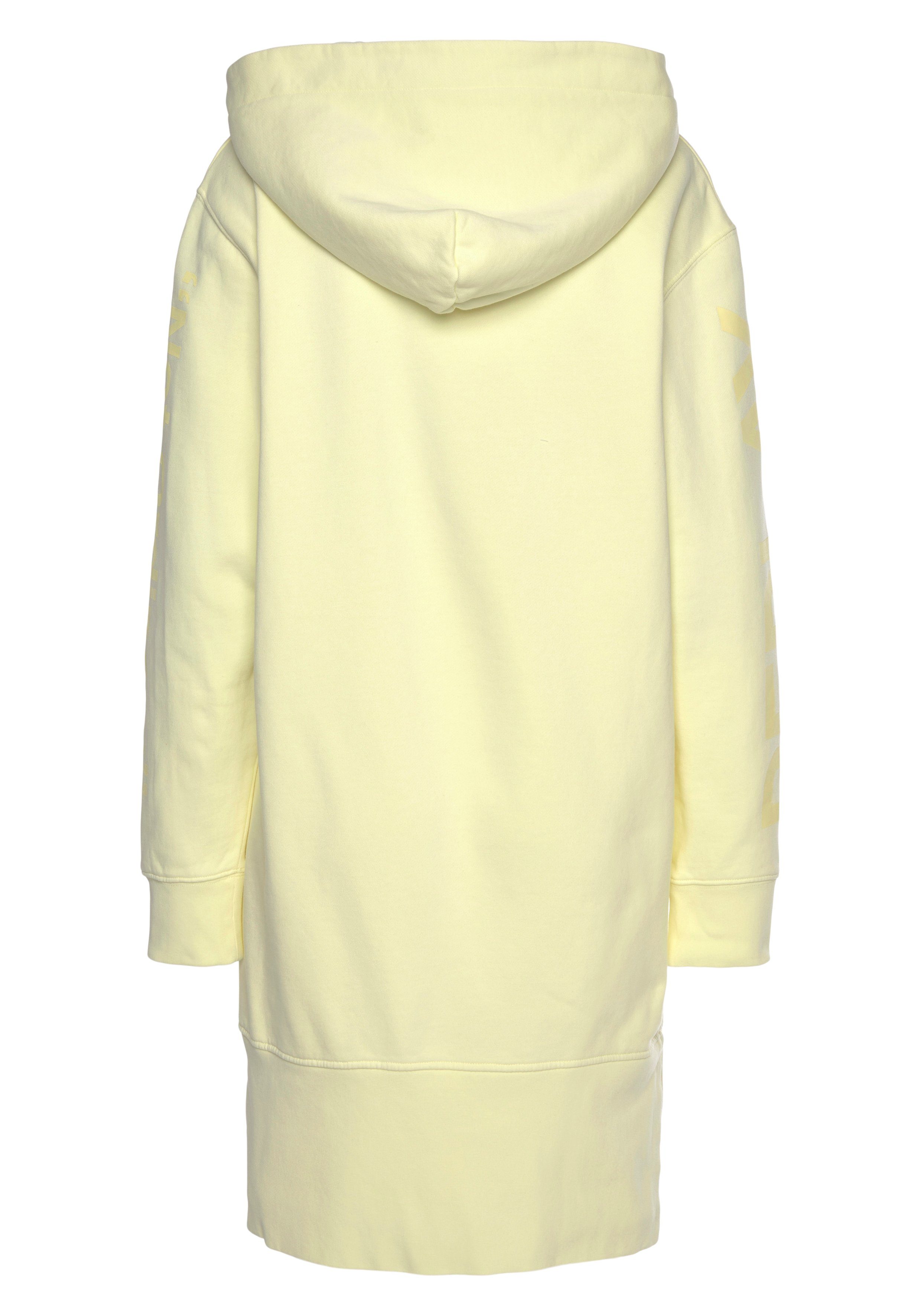 mit Logoprint Sweatkleid Baumwoll-Fleece Replay aus pastel yellow