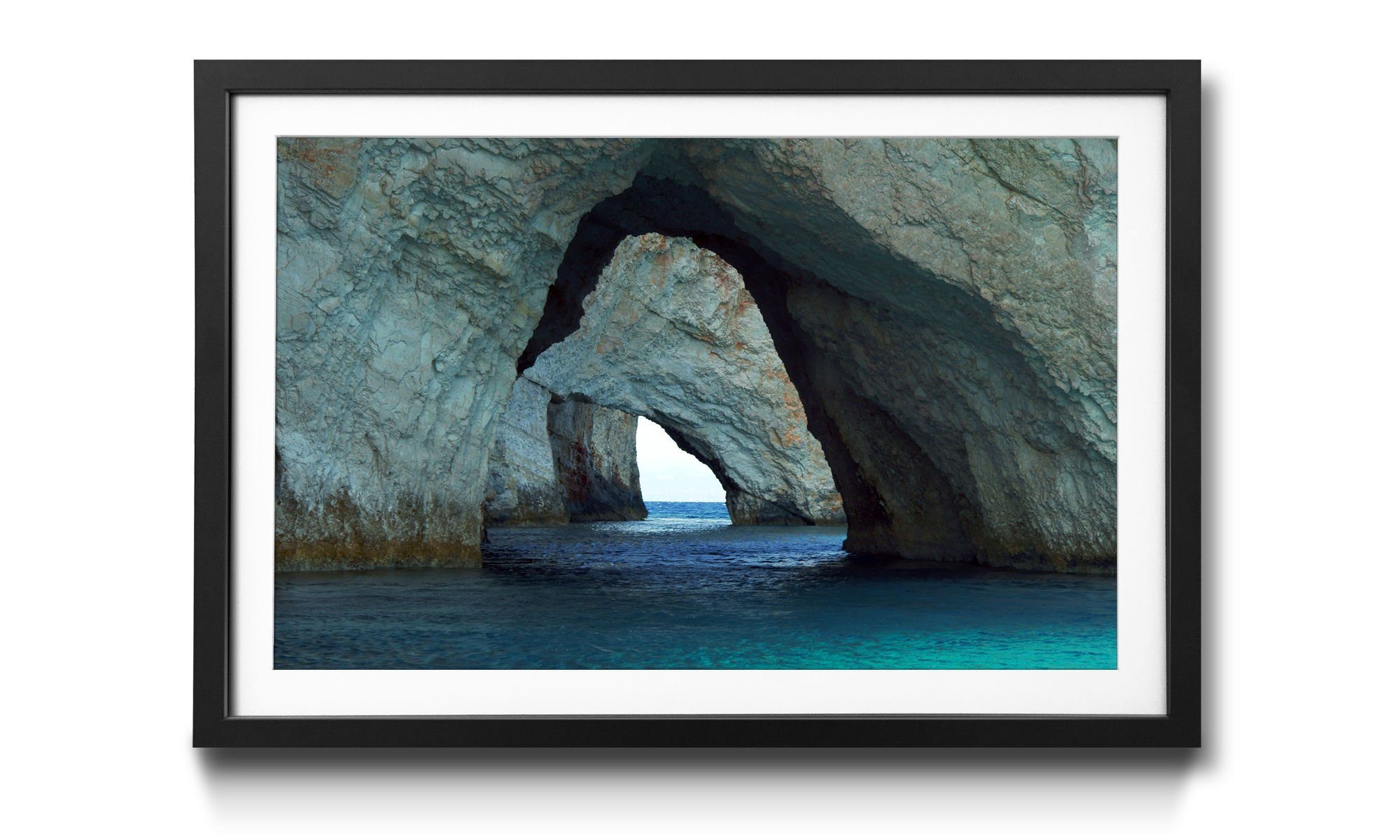 4 Caves, Größen Bild Landschaft, Rahmen mit in WandbilderXXL erhältlich Blue Wandbild,