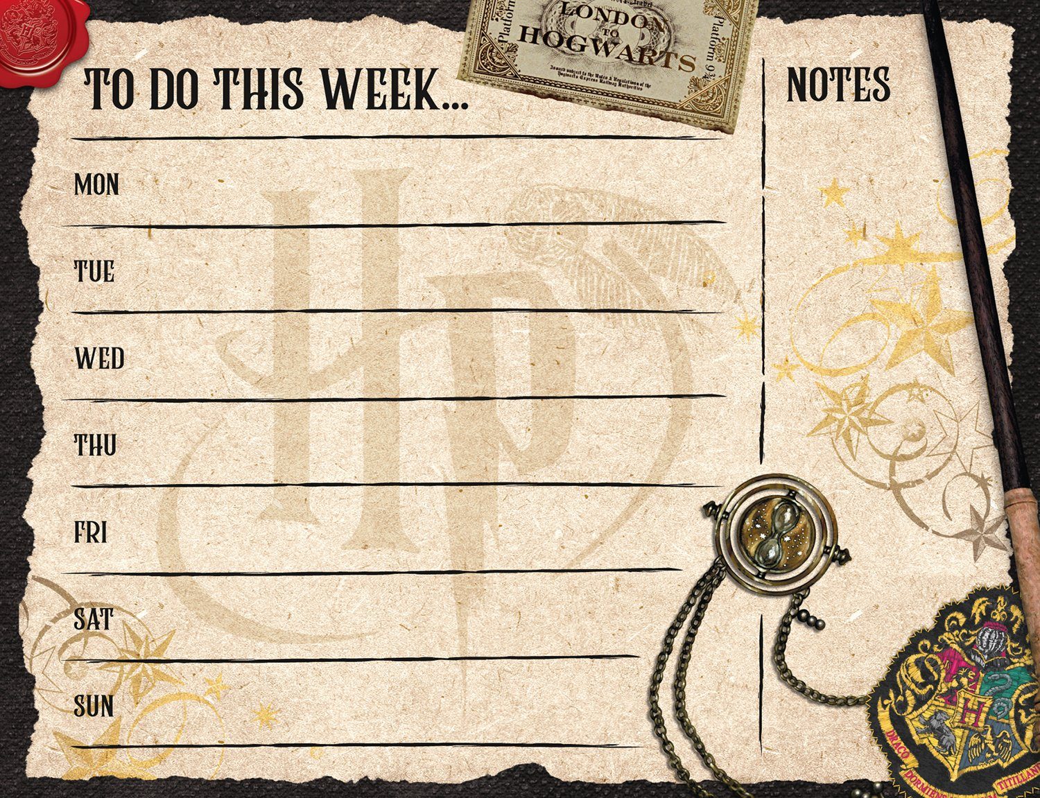 Danilo Wandkalender Harry Potter Wochenplaner Schreibtisch Notizblock
