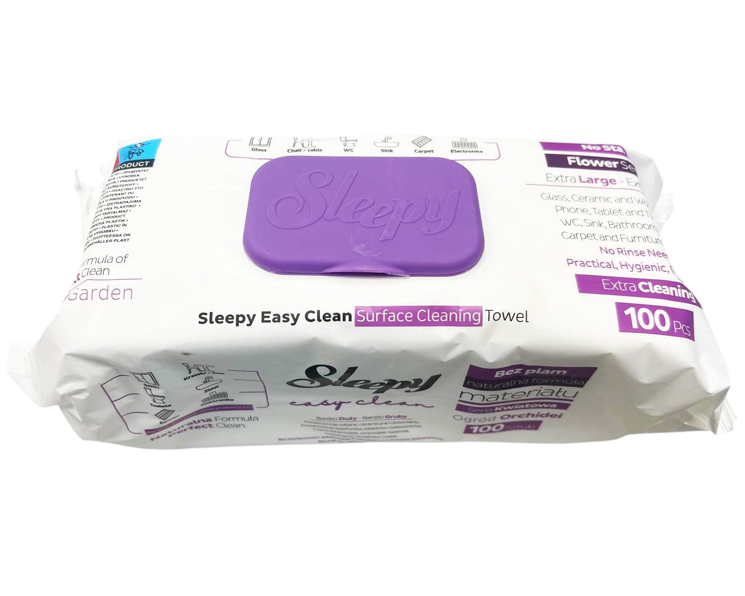 Sleepy Oberflächenreinigungstücher - Lila (100 Tücher) Reinigungstücher