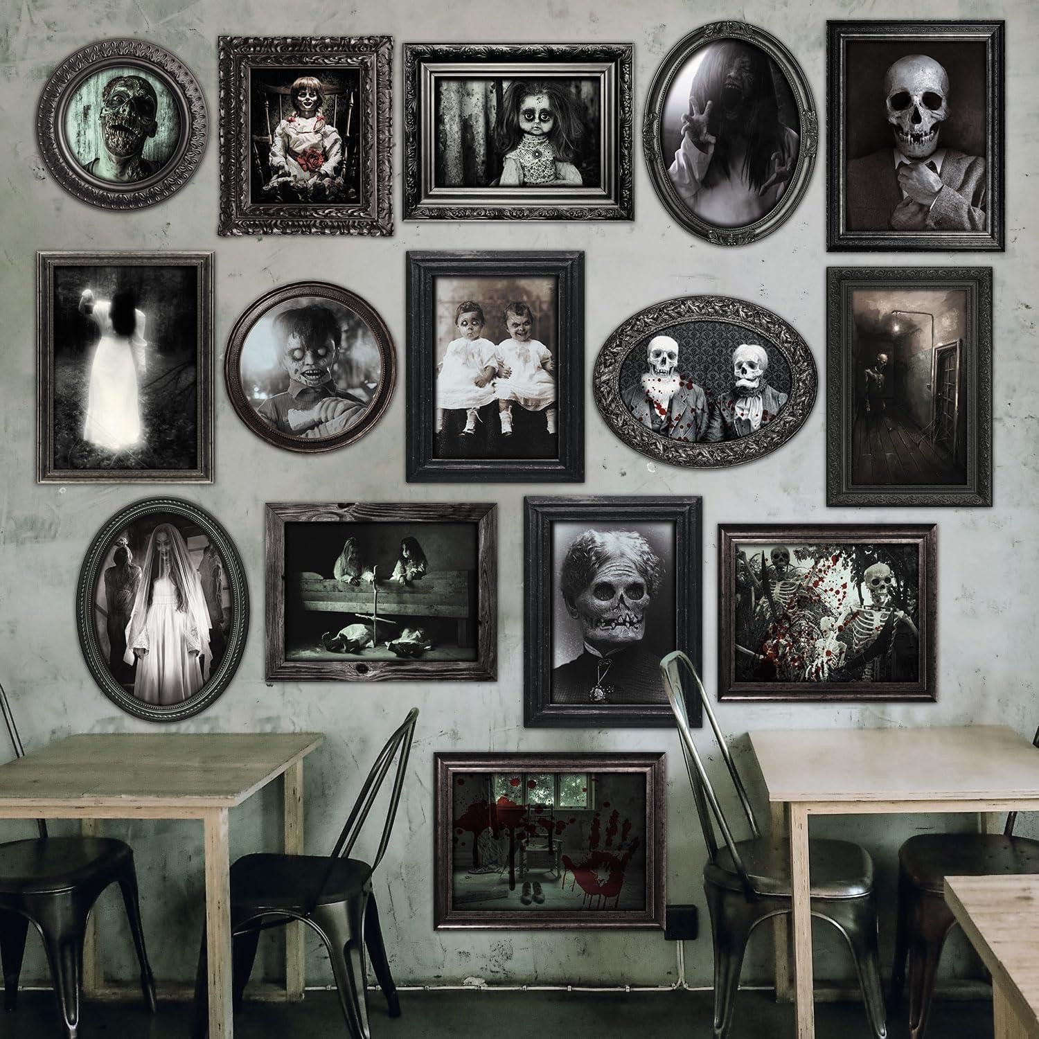 LuxusKollektion Bilderrahmen-Set Halloween Gothic Deko Gruselige Horror Bilderrahmen, wasserdicht, 15, (15 St)