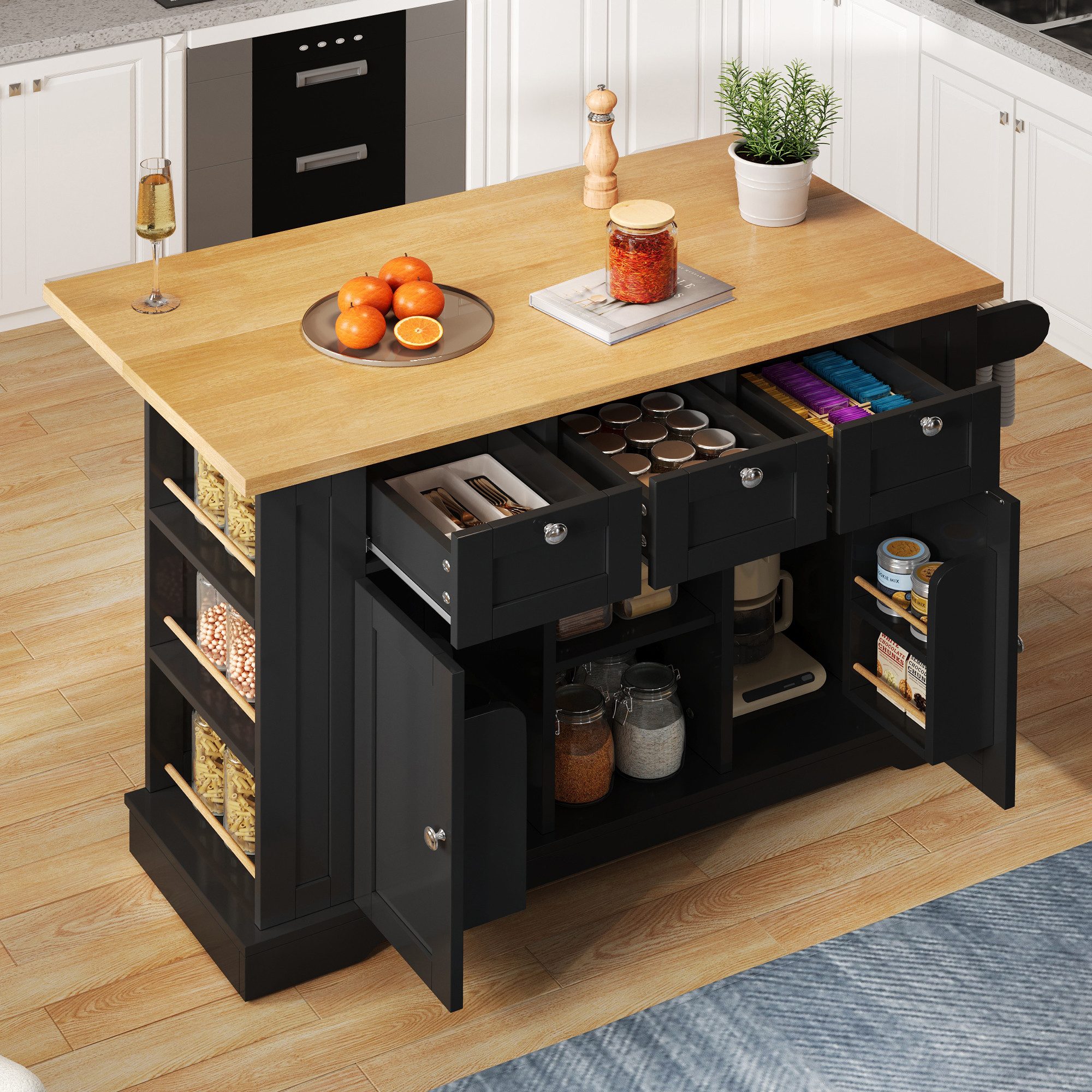 MODFU Küchenwagen Multifunktionsschrank Küchenschränke,Buffetschrank, (Mobi günstig online kaufen