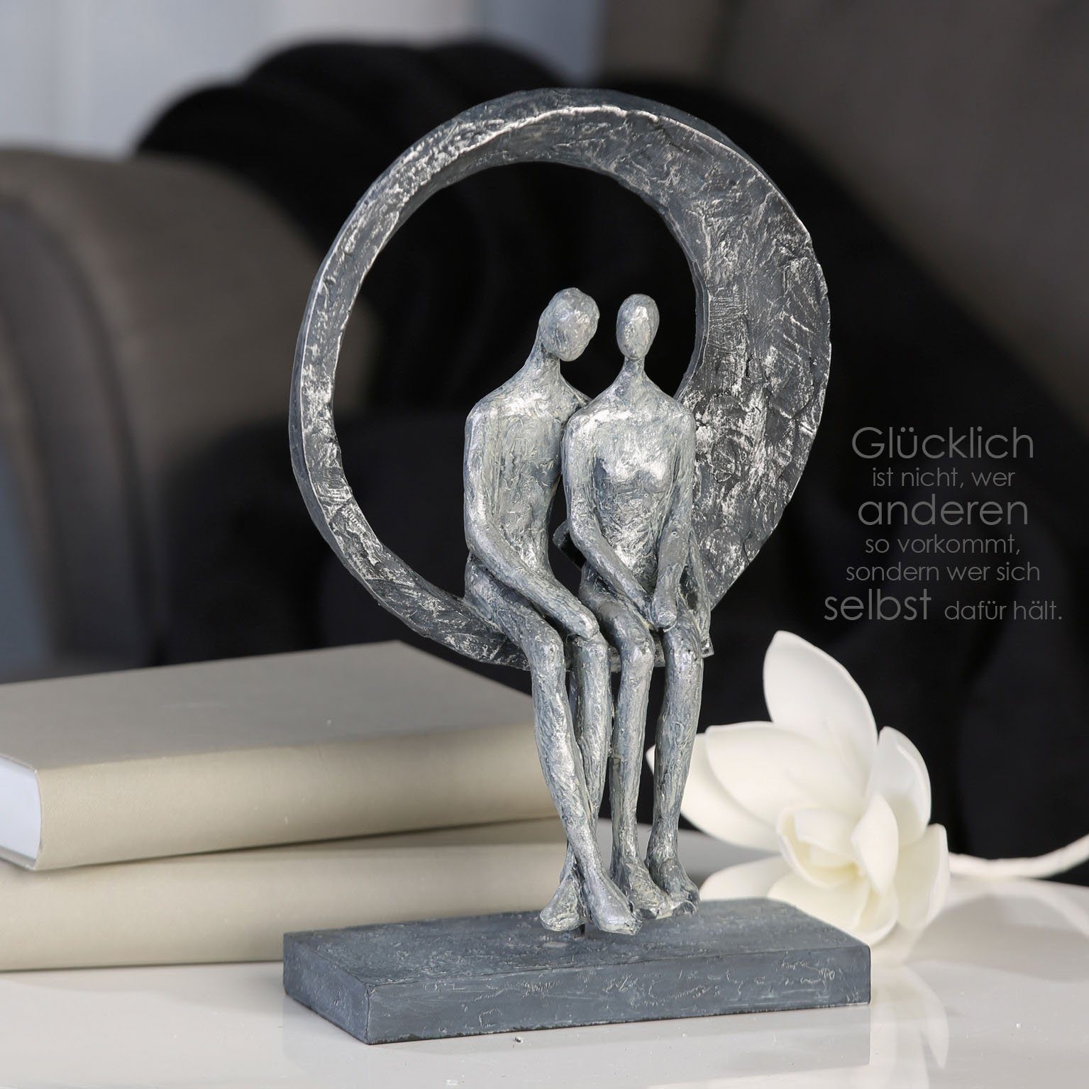 Casablanca by Gilde Dekofigur Skulptur Love Place, silber (1 St), silberfarben, Polyresin