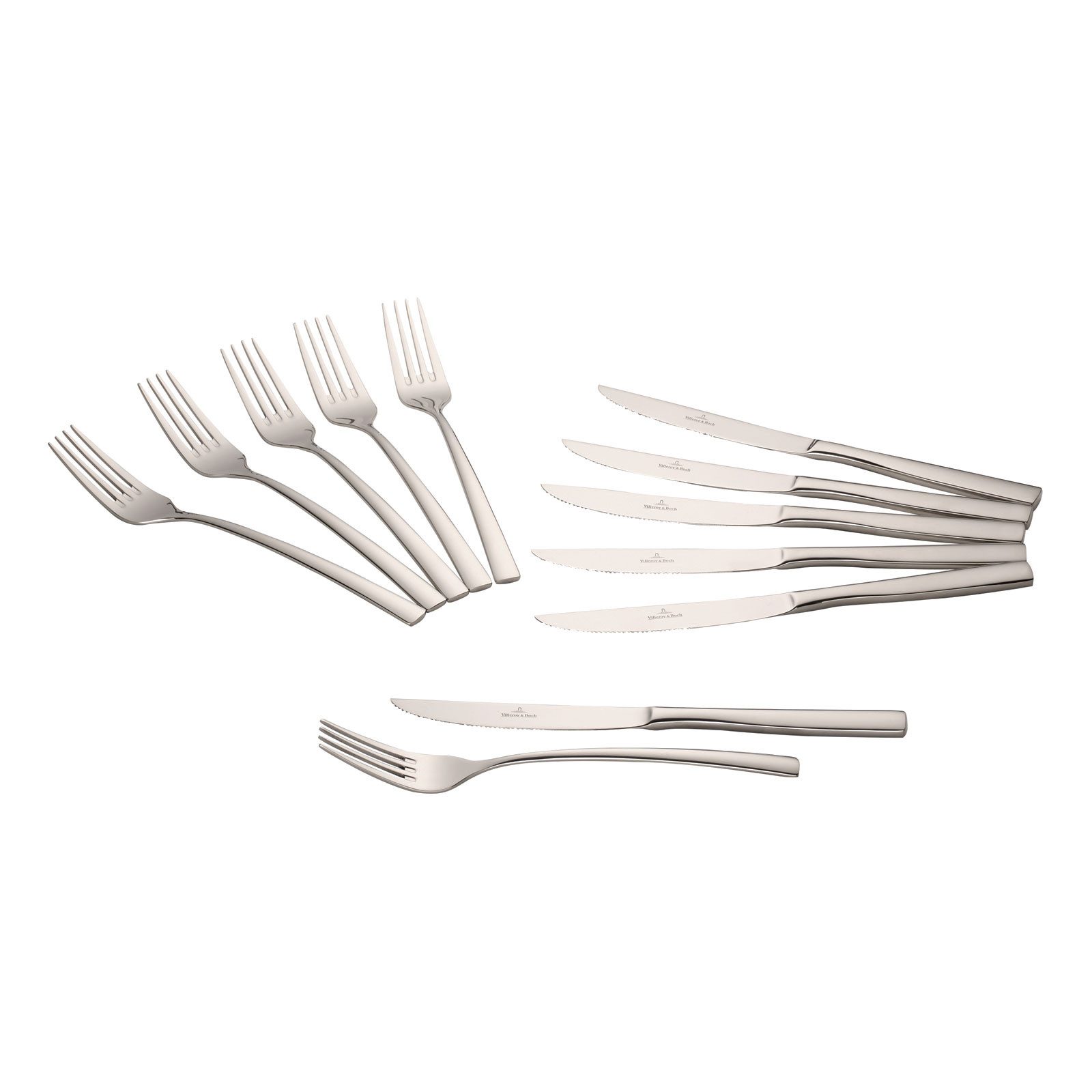 Villeroy & Boch Besteck-Set Piemont Steakbesteck-Set 12tlg. (12-tlg), 6 Personen, Edelstahl 18/10