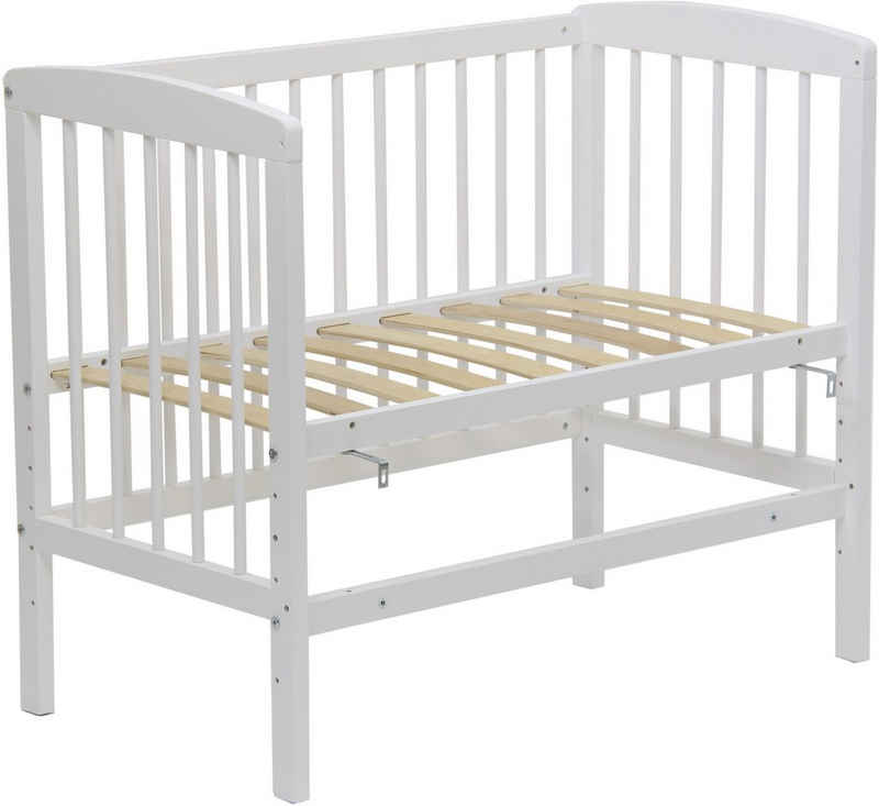 Polini kids Beistellbett »Simple 100«, 4-in-1; auch verwendbar als Babybett, Doppelbett für Zwillinge oder Laufgitter