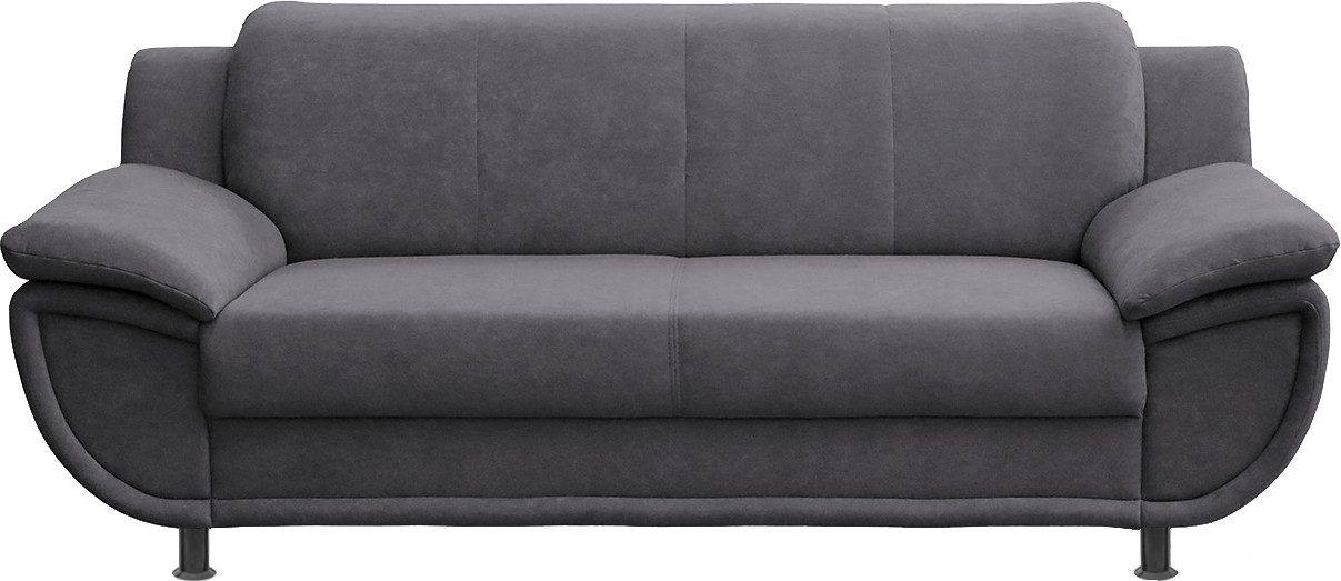 TRENDMANUFAKTUR 3-Sitzer "Rondo, Breite 207 cm, breite Armlehnen, Füße schw günstig online kaufen