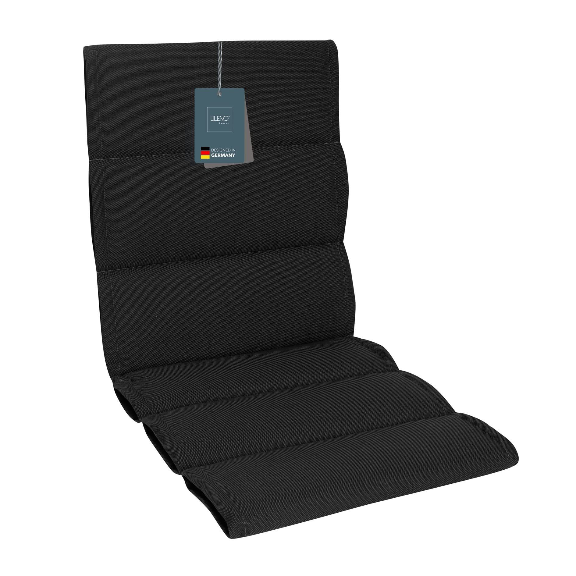 LILENO HOME Polsterauflage Niedriglehner, bequeme Sitzauflage für Gartenmöbel, Stuhlkissen, (1 St., 1er Set), 1er Set Gartenstuhl Auflage Anthrazit Sundance, Sitzpolster wasserfest