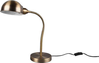 TRIO Leuchten Schreibtischlampe Perry, Ein-/Ausschalter, ohne Leuchtmittel, warmweiß - kaltweiß, Tischleuchte Büro, exkl. 1xE27 10W, flex. verstellbar, Schnurschalter