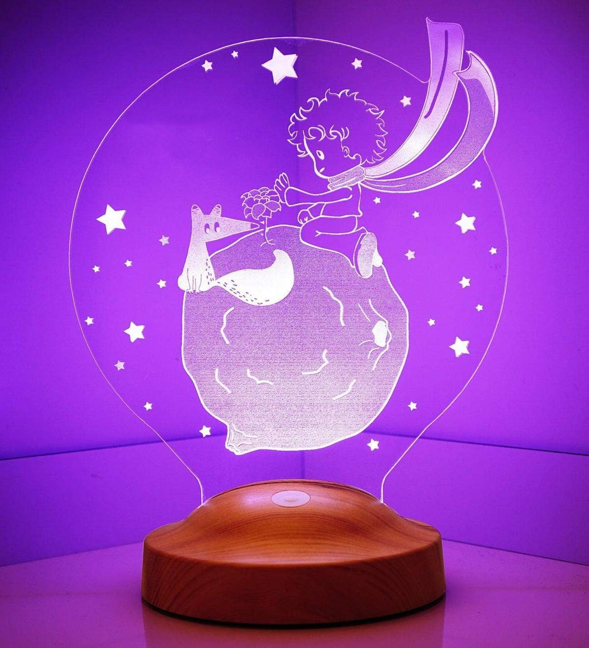 Lampe Le LED Nachttischlampe Farben, Geschenke Lampe und LED Kinder Geschenkelampe Prince fest für 6 Babys, Petit integriert, LED LED 3D