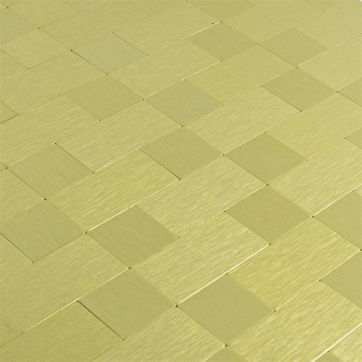 Mosafil Mosaikfliesen Mosaikfliesen Metall Selbstklebend Vryburg Gold Kombi, Metall-Aluminium 30.500x30.500, gold