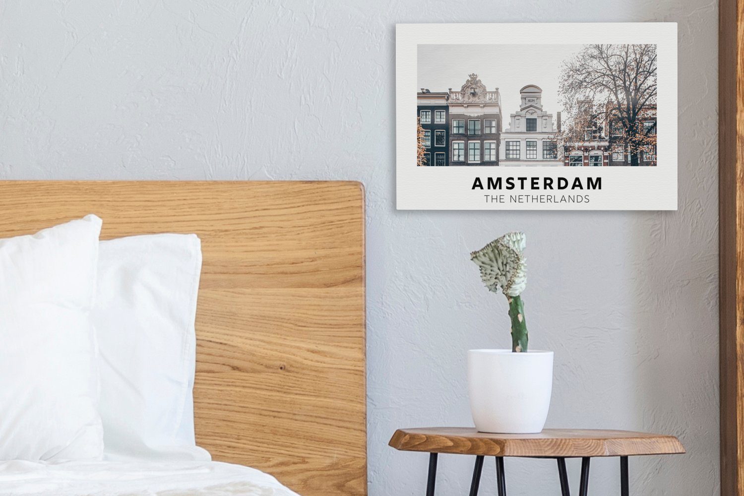 Aufhängefertig, OneMillionCanvasses® Niederlande - Leinwandbilder, Leinwandbild Wanddeko, - (1 Wandbild Startseite, 30x20 Amsterdam St), cm