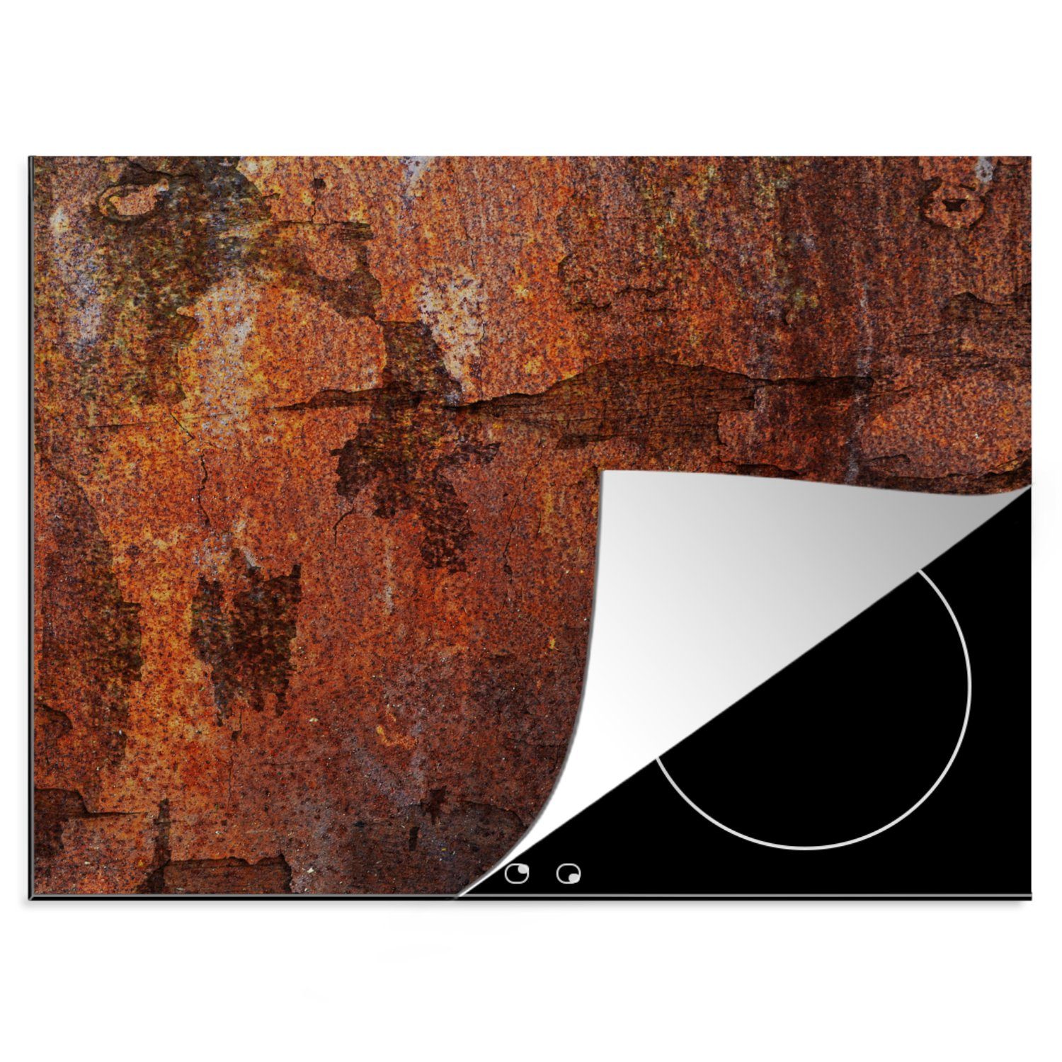 MuchoWow Herdblende-/Abdeckplatte Rost - Induktionsmatte - Metall - Induktionsschutz - Platte, Vinyl, (1 tlg), 60x52 cm, Mobile Arbeitsfläche nutzbar, Ceranfeldabdeckung