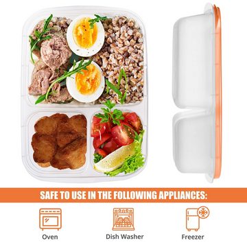 Kurtzy Aufbewahrungsdose Wiederverwendbare Bento-Lunchbox - Satz von 7 klaren Behältern, Reusable Bento Lunchbox - Set of 7 Clear Boxes