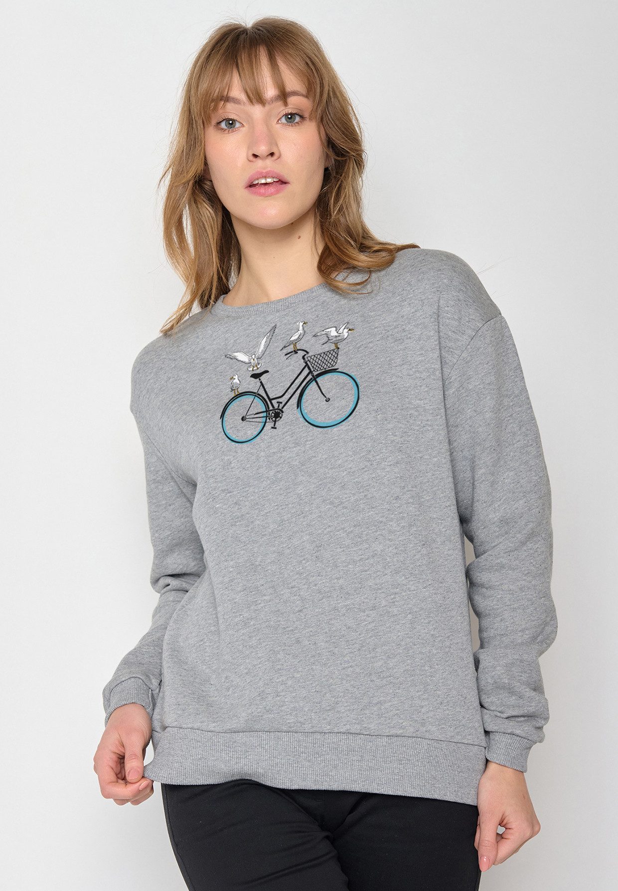 GREENBOMB Sweatshirt Canty Bike Seagulls Motiv Fahrrad (1) Bio-Baumwolle, GOTS-zertifizierte Herstellung, atmungsaktiv