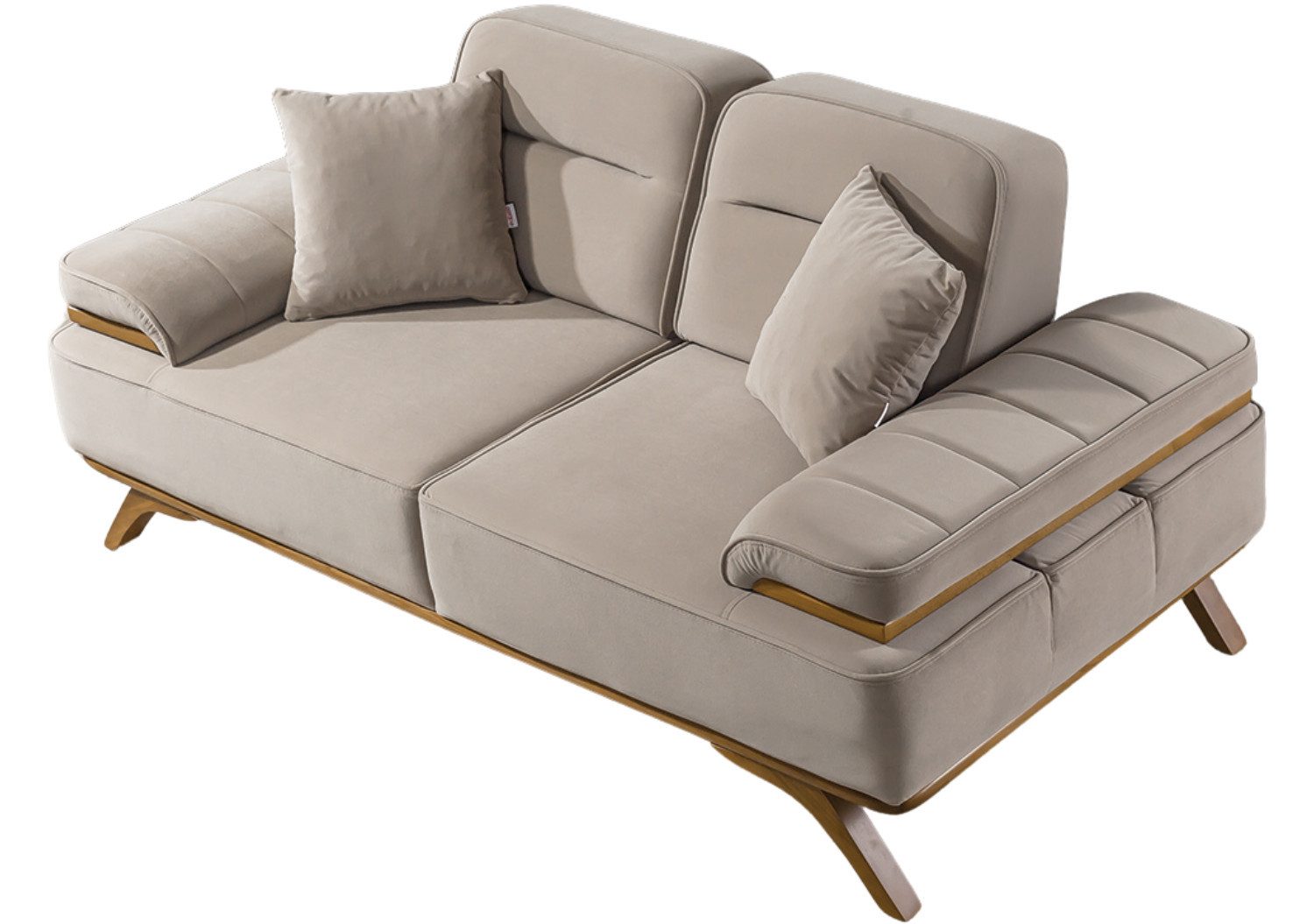 Villa Möbel Polstergarnitur Andorra, (Set, Set besteht aus: 3 Sitzer+Sessel), mit Relax-/Bettfunktion durch verstellbare Rückenlehne