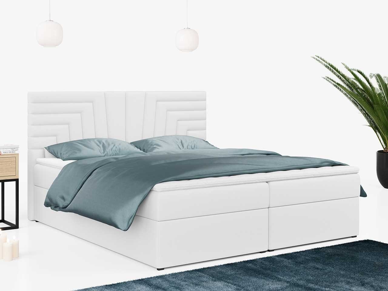 MKS MÖBEL Boxspringbett STELLE 4, Praktisch Polsterbett, mit Kopfstütze, Doppelbett, für Schlafzimmer